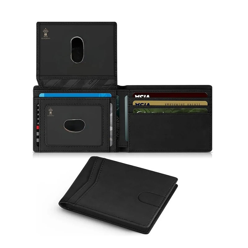 Men’s Wallet Ultra Thin Rfid Leather with ID Window Multi Card Carbon Fiber