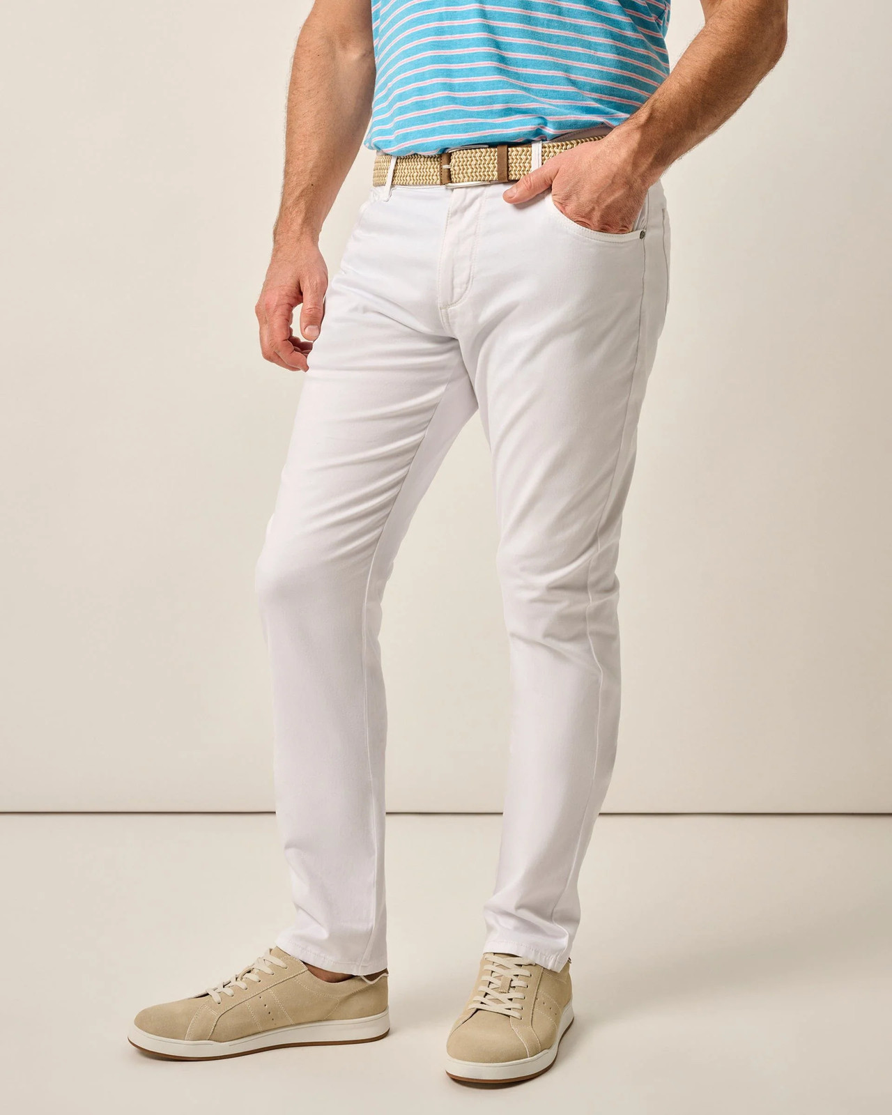 johnnie-O Carmel Sateen 5-Pocket Pants White Size 32W x 30L