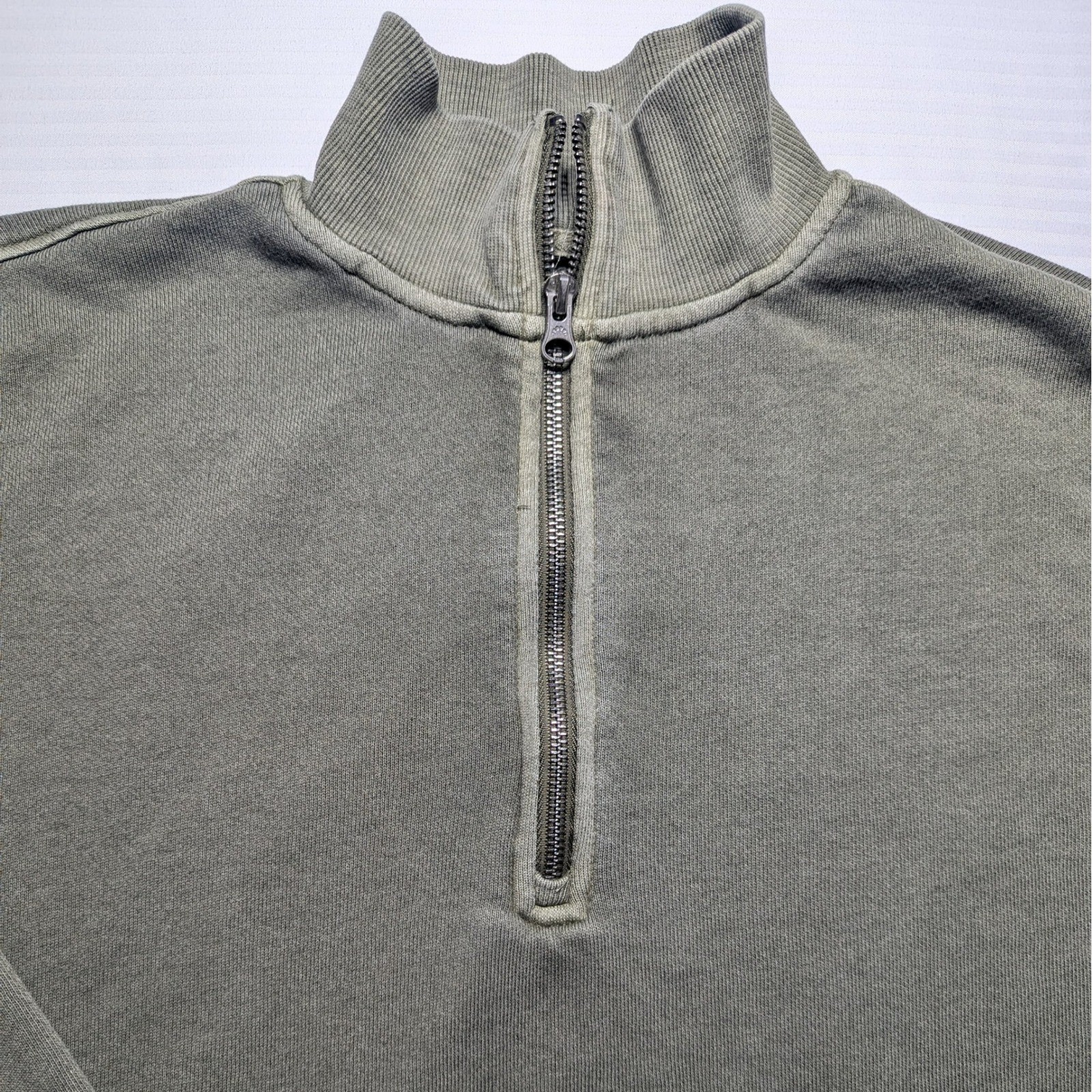 C&C California Sunwashed Quarter Zip Pullover Olive Athleisure