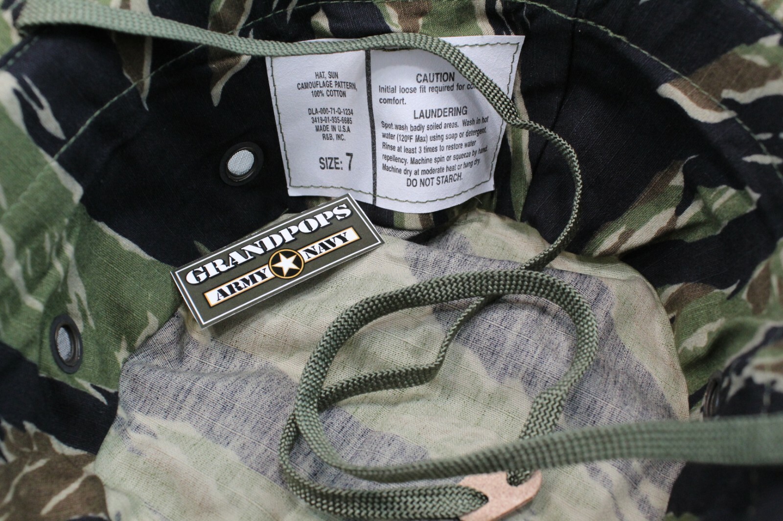 Vietnam Tiger Stripe Rip Stop Jungle Hat Made In USA