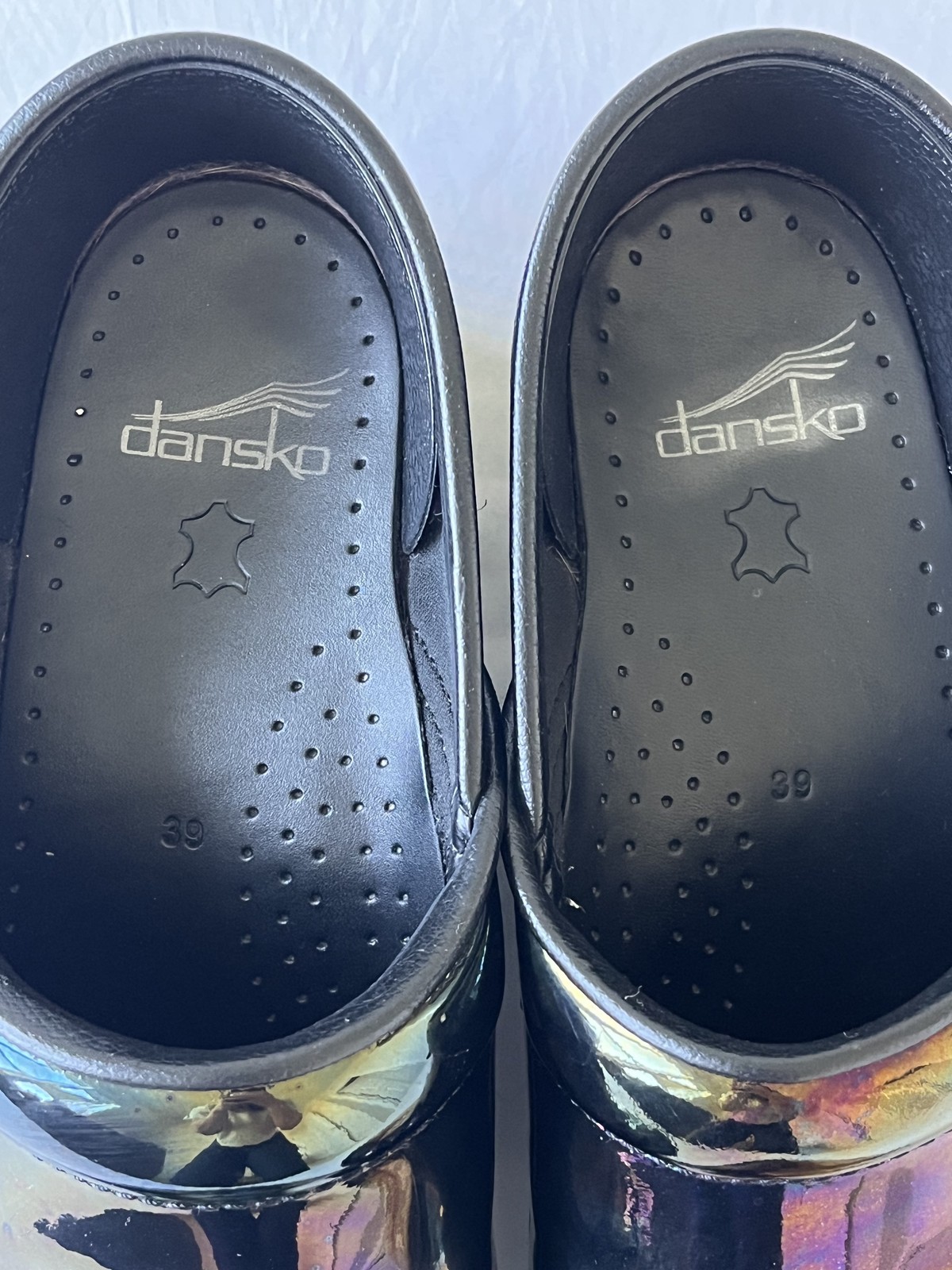 Dansko Professional Petrol Patent Leather Clogs – Size 39
