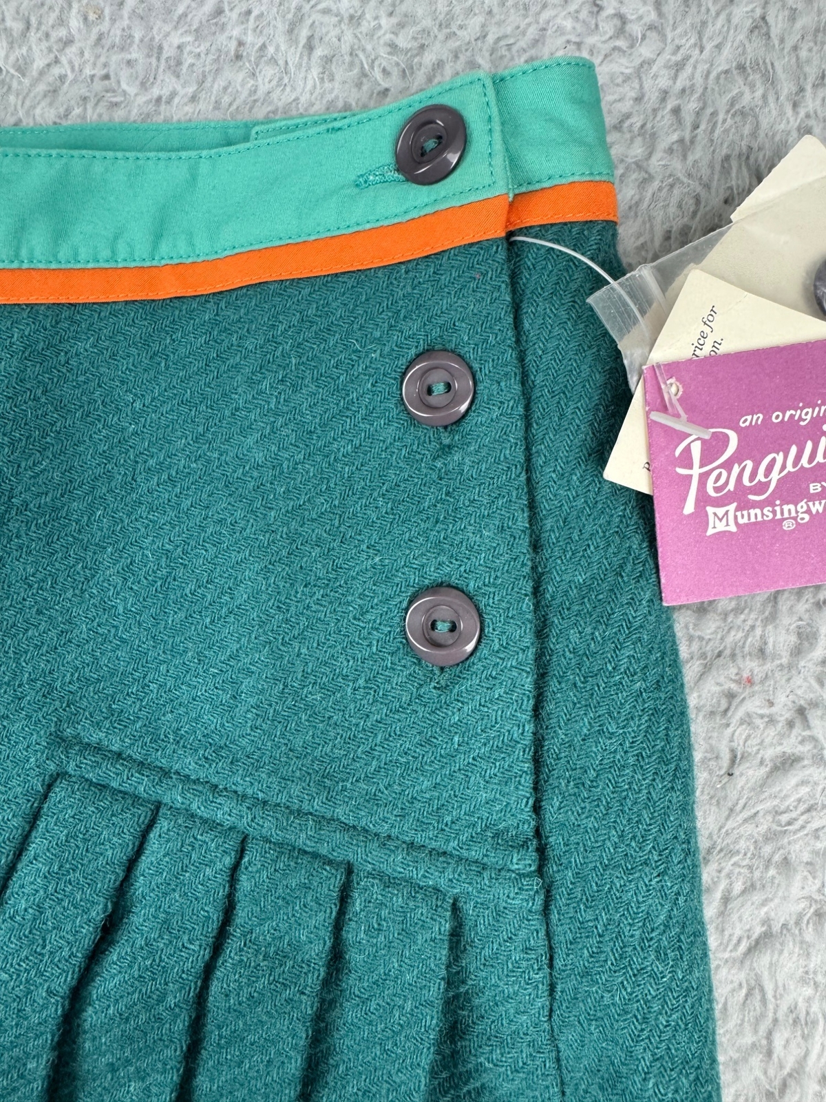 Original Penguin By Munsinger Womens Sz 10 Green Pleated Skirt Wool Viscose NWT