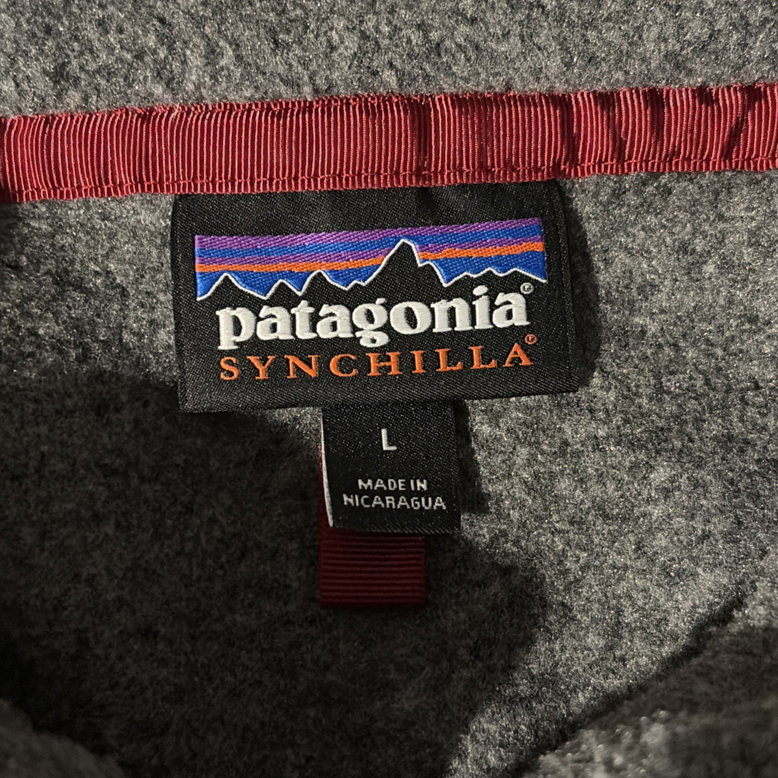 Patagonia Synchilla Snap-T Fleece Pullover Mens Large Grey Navy