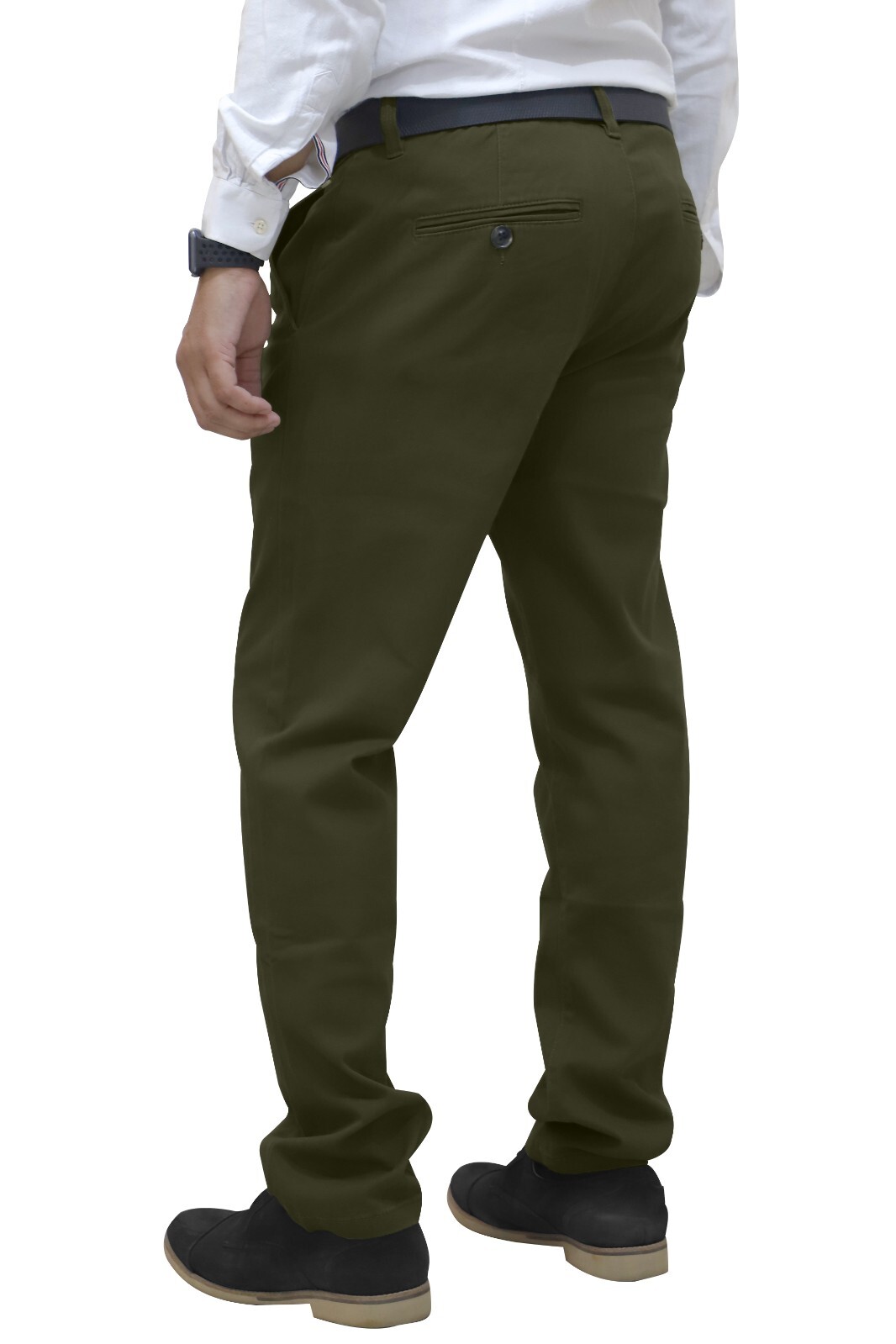 Mens Chino Pants Regular Fit Flat-Front Casual Stretch Relaxed Cotton Trouser