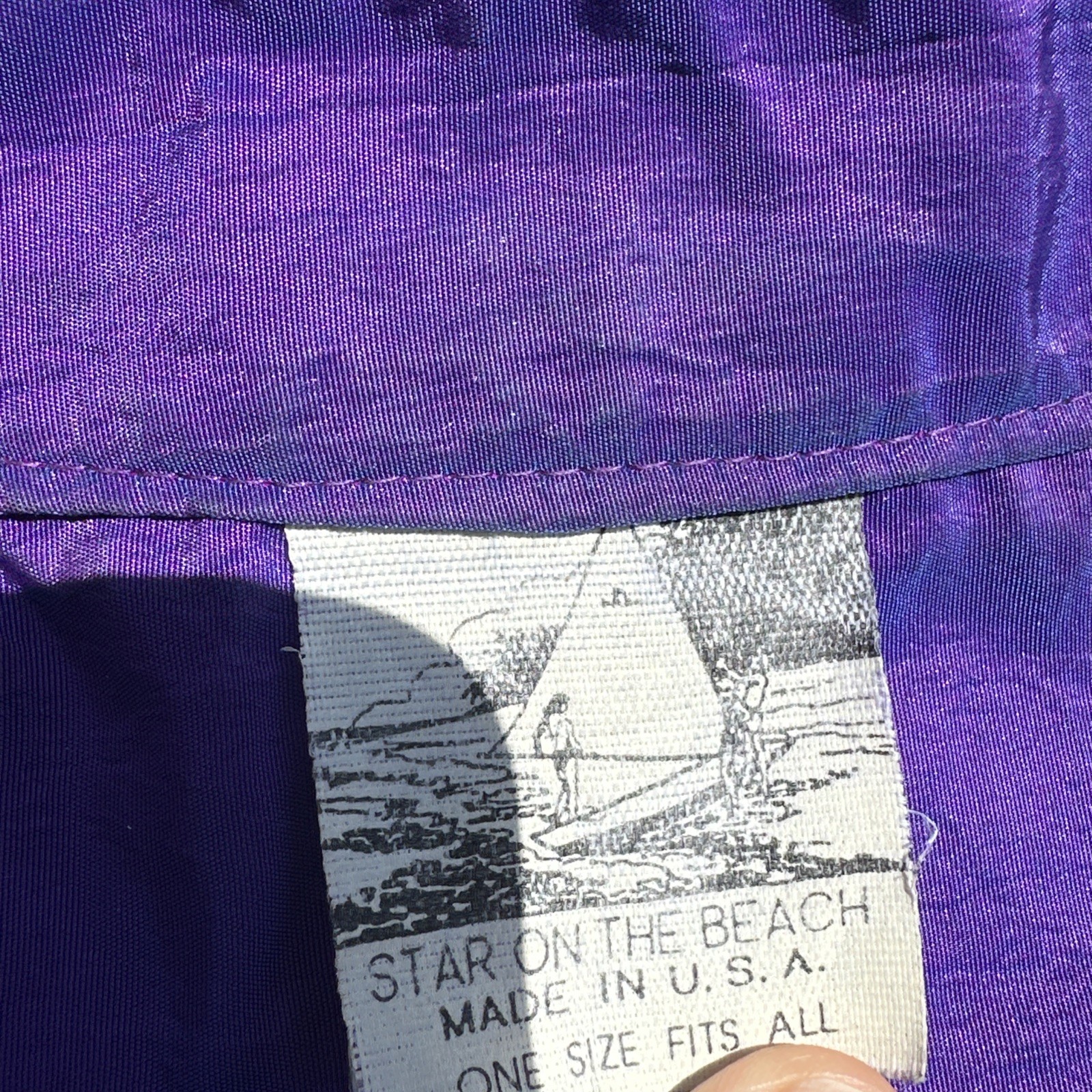 Surf Style Windbreaker Iridescent Purple 1/4 Zip Pullover 90s Vintage One Size