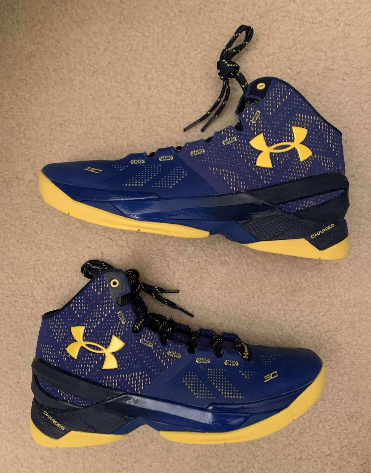 Under Armour Curry 2 Dub Nation Away Blue 10.5 Brand New DS