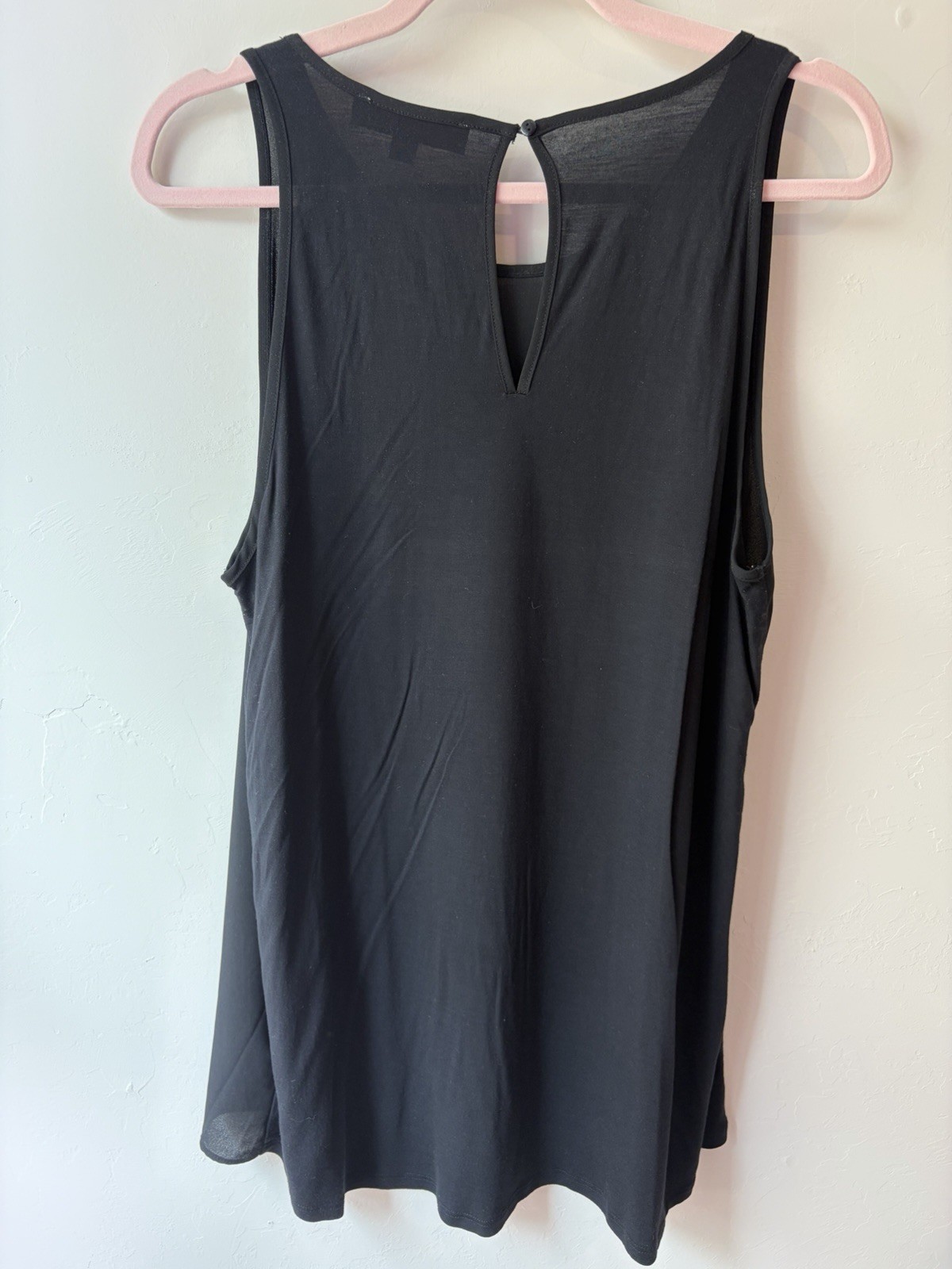 Ann Taylor LOFT Women’s Black Sleeveless Scoop Neck Keyhole Knit Tank Top L
