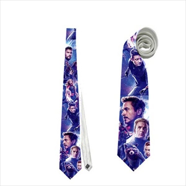 Avengers action comic hulk thor spider man captain america cosplay necktie
