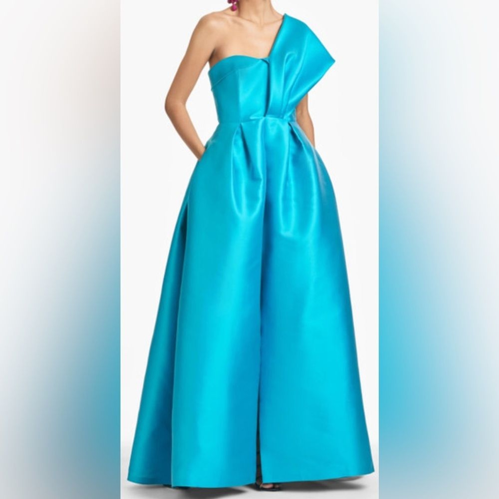 NWT Sachin & Babi Clarissa One Shoulder Full Skirt Ballgown Pockets, MSRP $1195