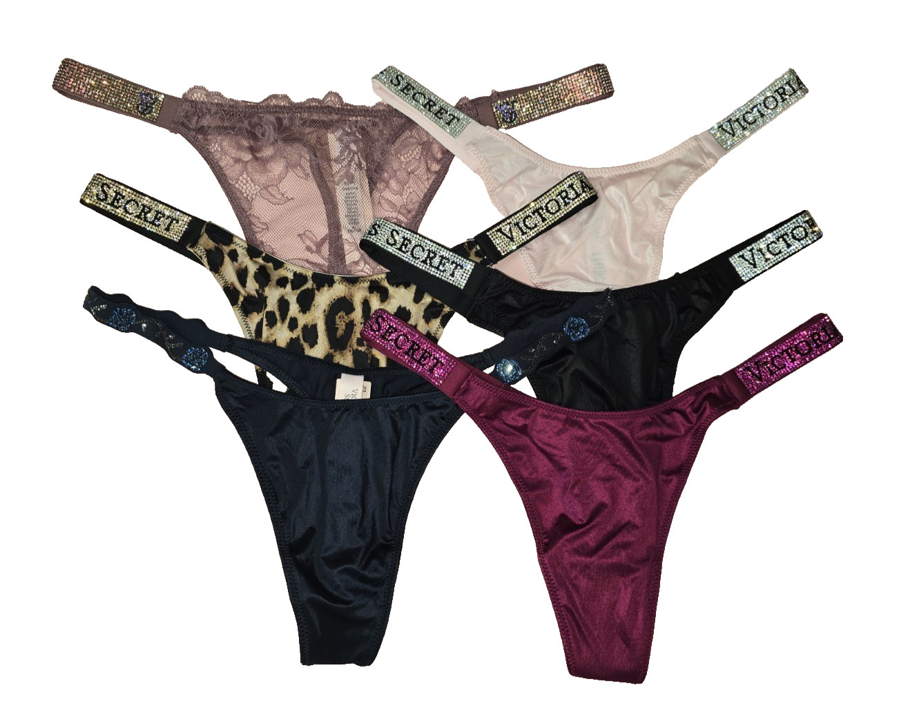 Victoria’s Secret Shine Strap Thong Very Sexy Bling Panty Rhinestone NWT