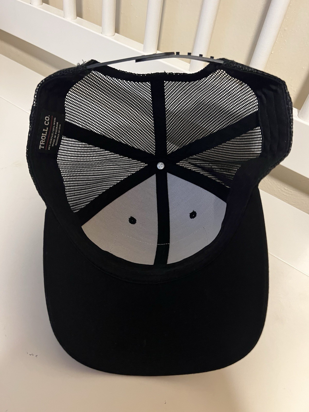 Troll Co. Support Blue Collar Patch Black Mesh Back Trucker Hat Adjustable
