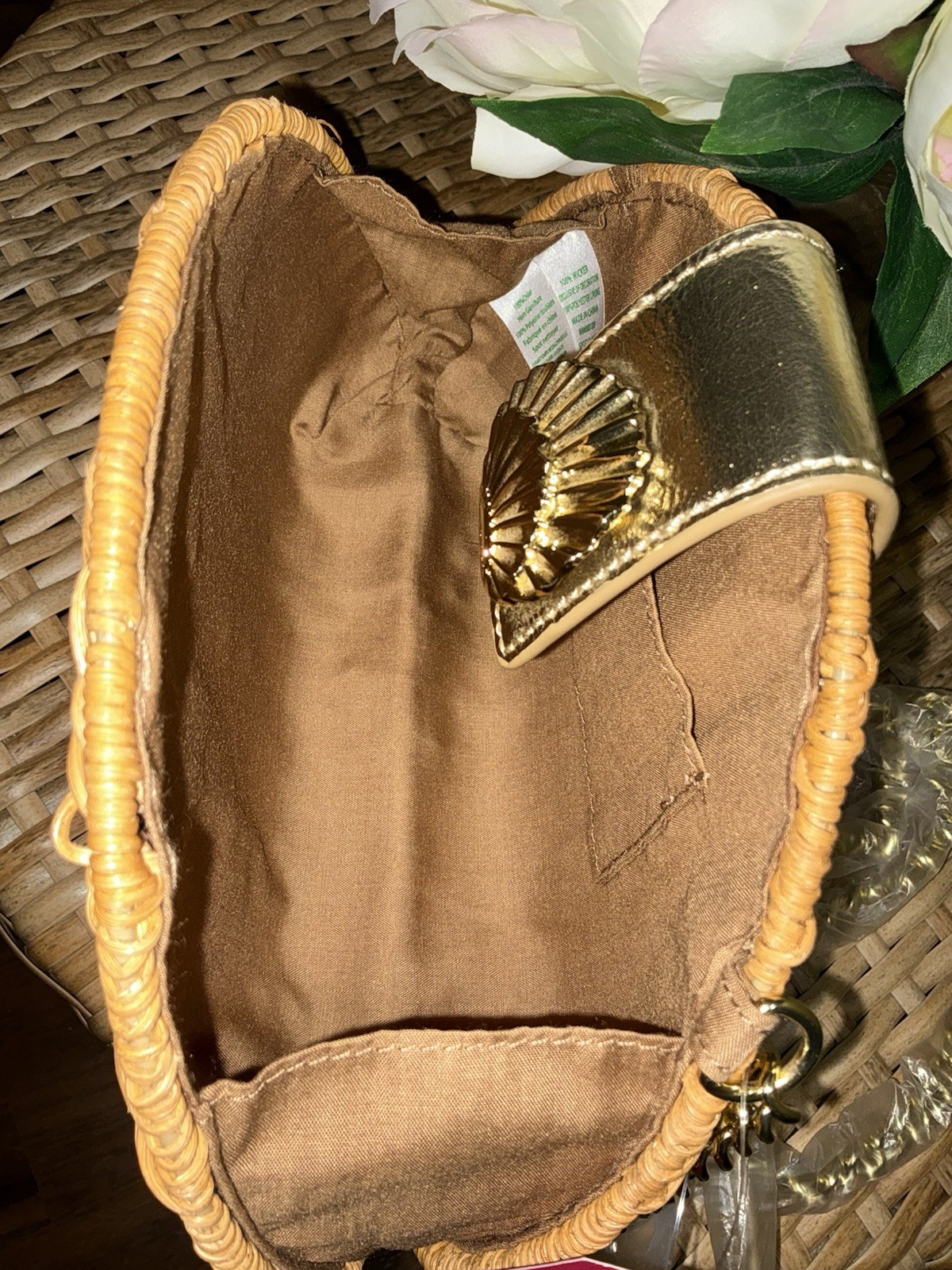 Lilly Pulitzer NWT Redford Wicker Crossbody Bag Natural