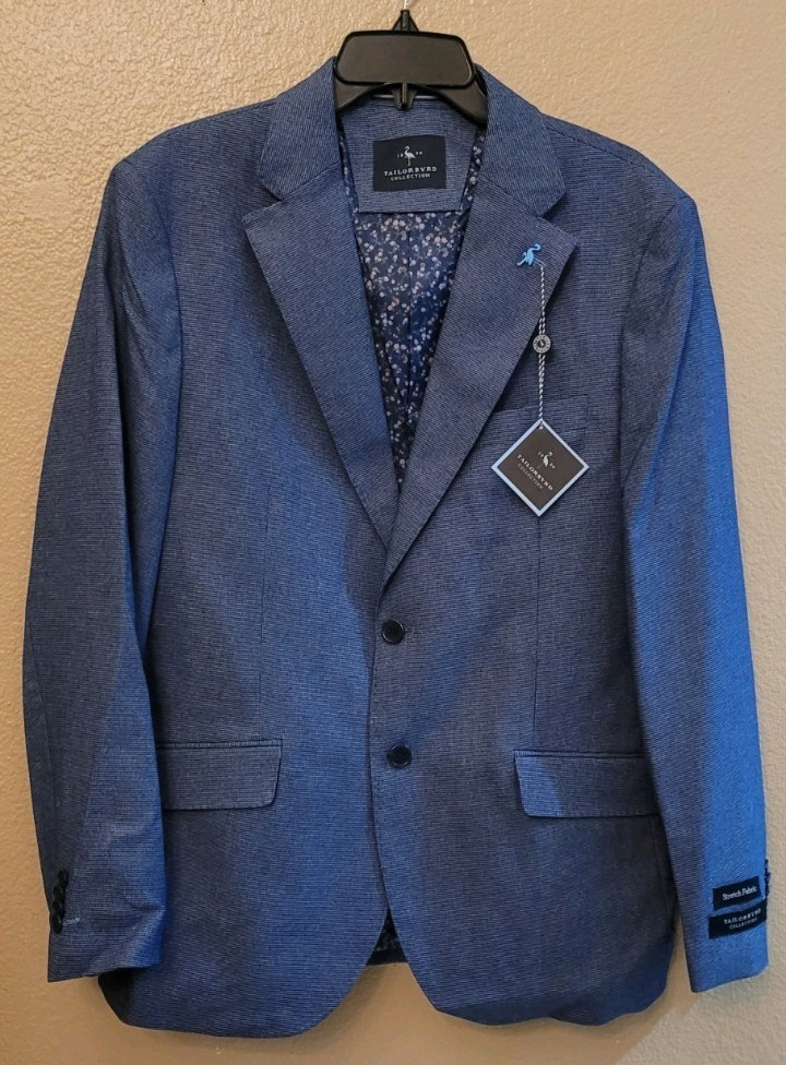Tailorbyrd Blazer, NEW TAILORBYRD $325 Blazer, Tailorbyrd True Blue Tonal Dobby