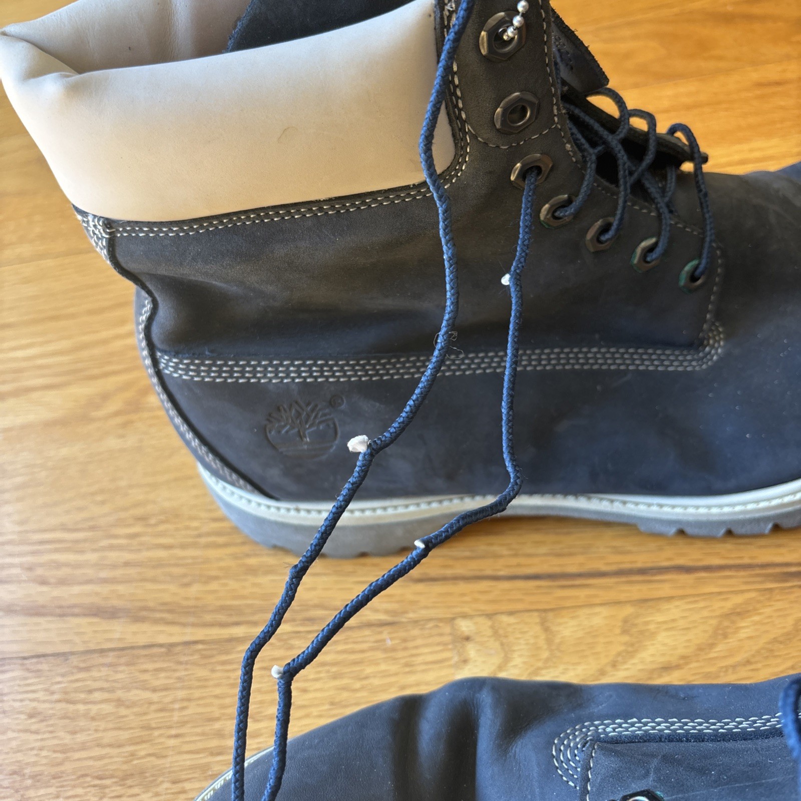 Timberland Waterproof Boots Navy Blue Leather Mens 12 27011