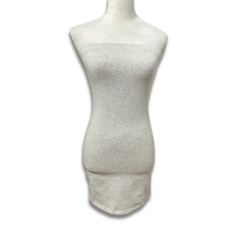 BP Bodycon Strapless Dress Mini Length Straight Neckline Heathered Gray W S NWOT