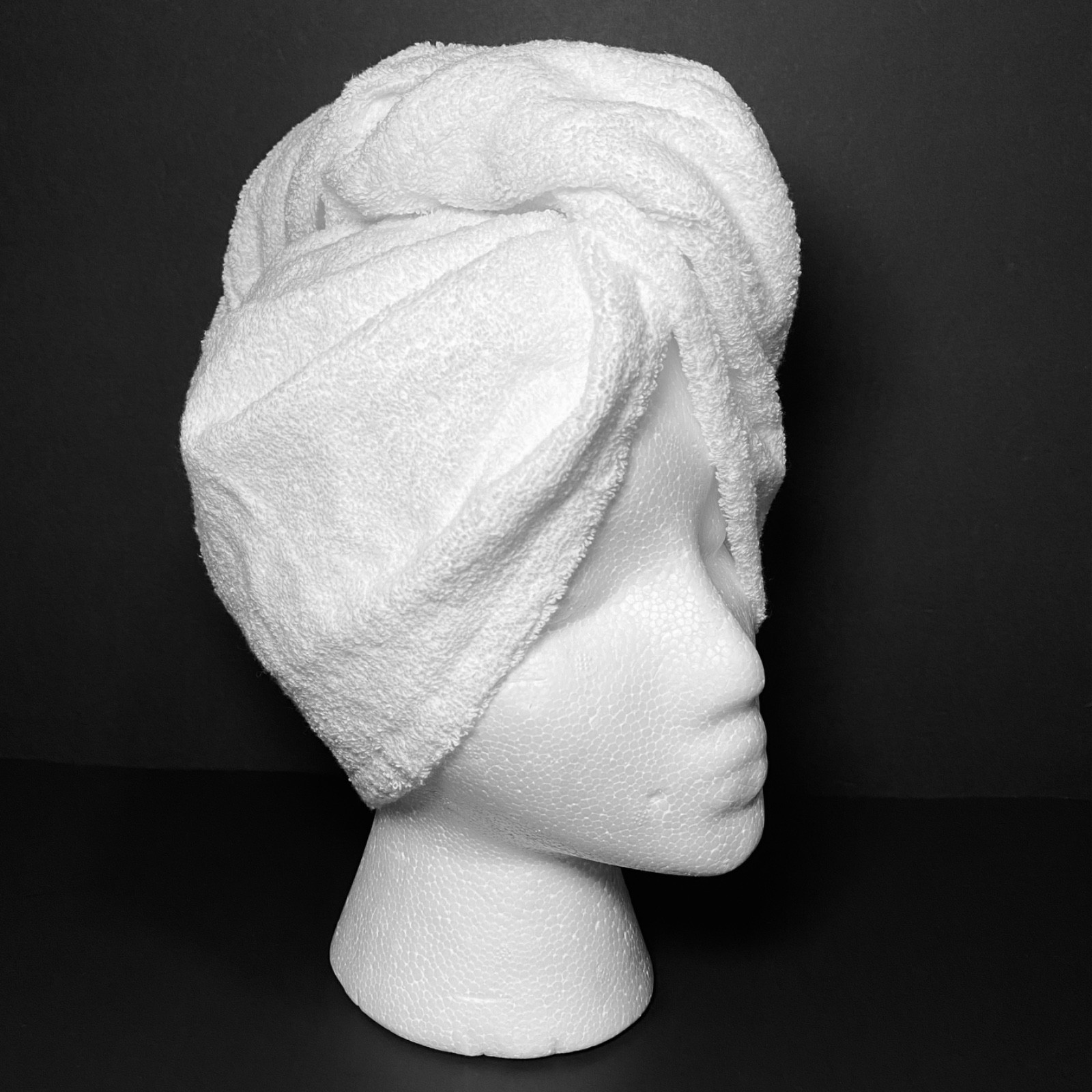 Hair Towel Turban Absorbent 100% Cotton Terry White Bath Shower Turbie Twist