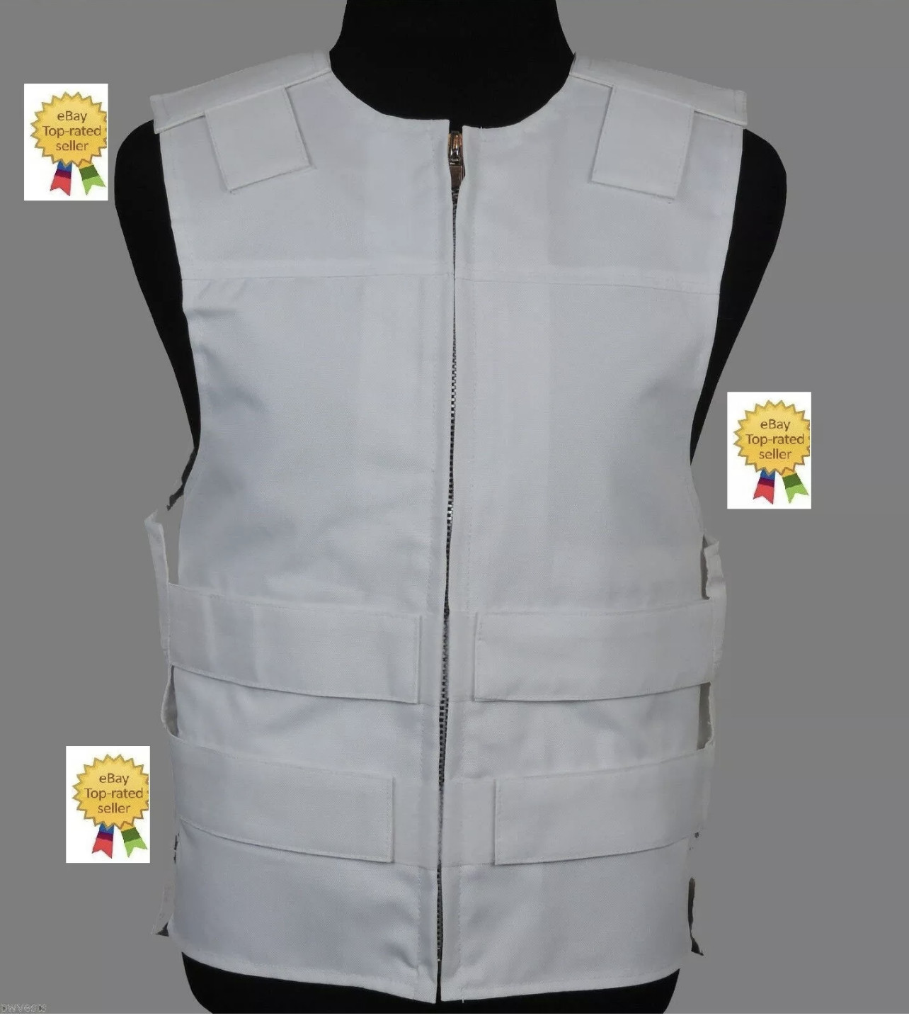 Unisex White CORDURA® Fabric – Bulletproof Style Motorcycle Vest B# 81