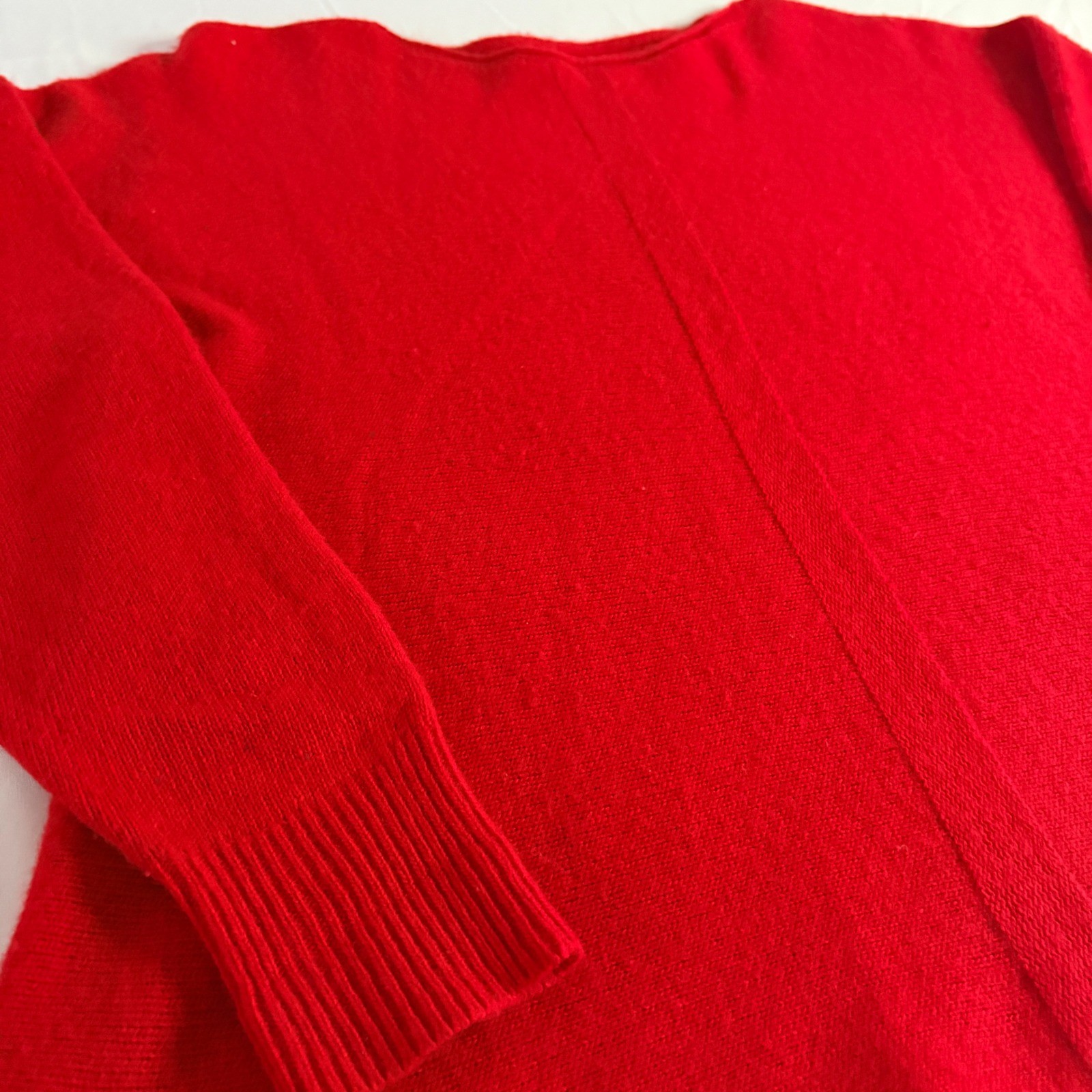 BIANCO & BLU Italy Red Merino Wool Blend Crew Neck Sweater Size M