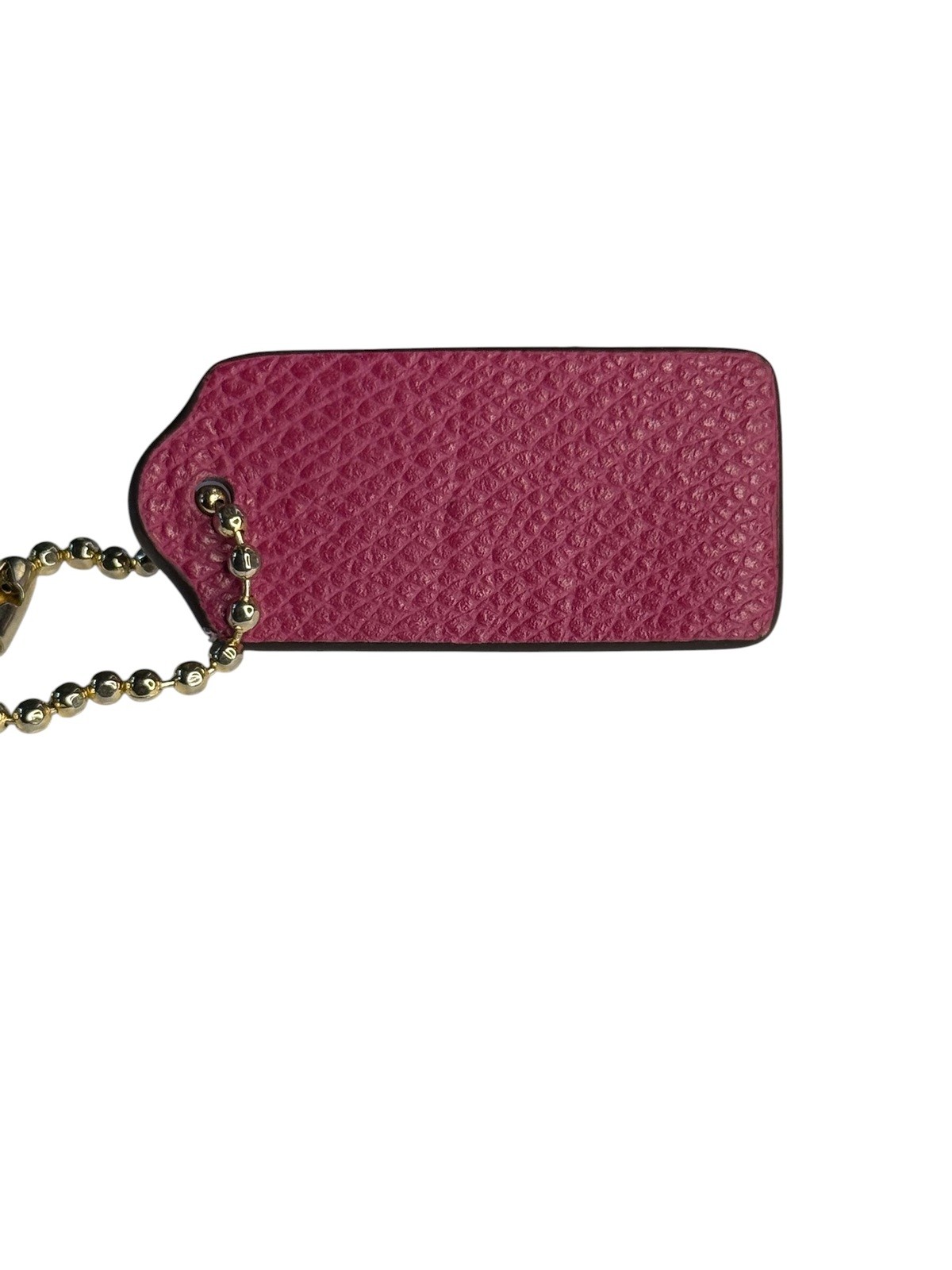 Coach Magenta Crossgrain Leather Hangtag Charm 2.25″