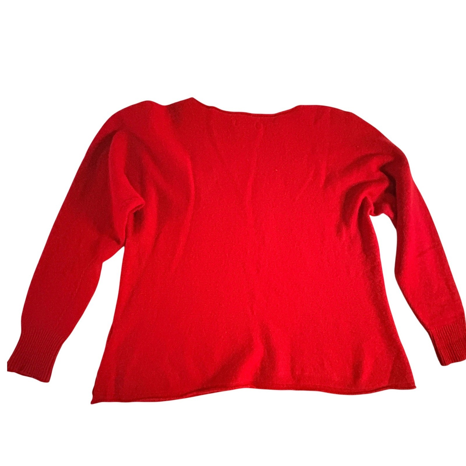 BIANCO & BLU Italy Red Merino Wool Blend Crew Neck Sweater Size M