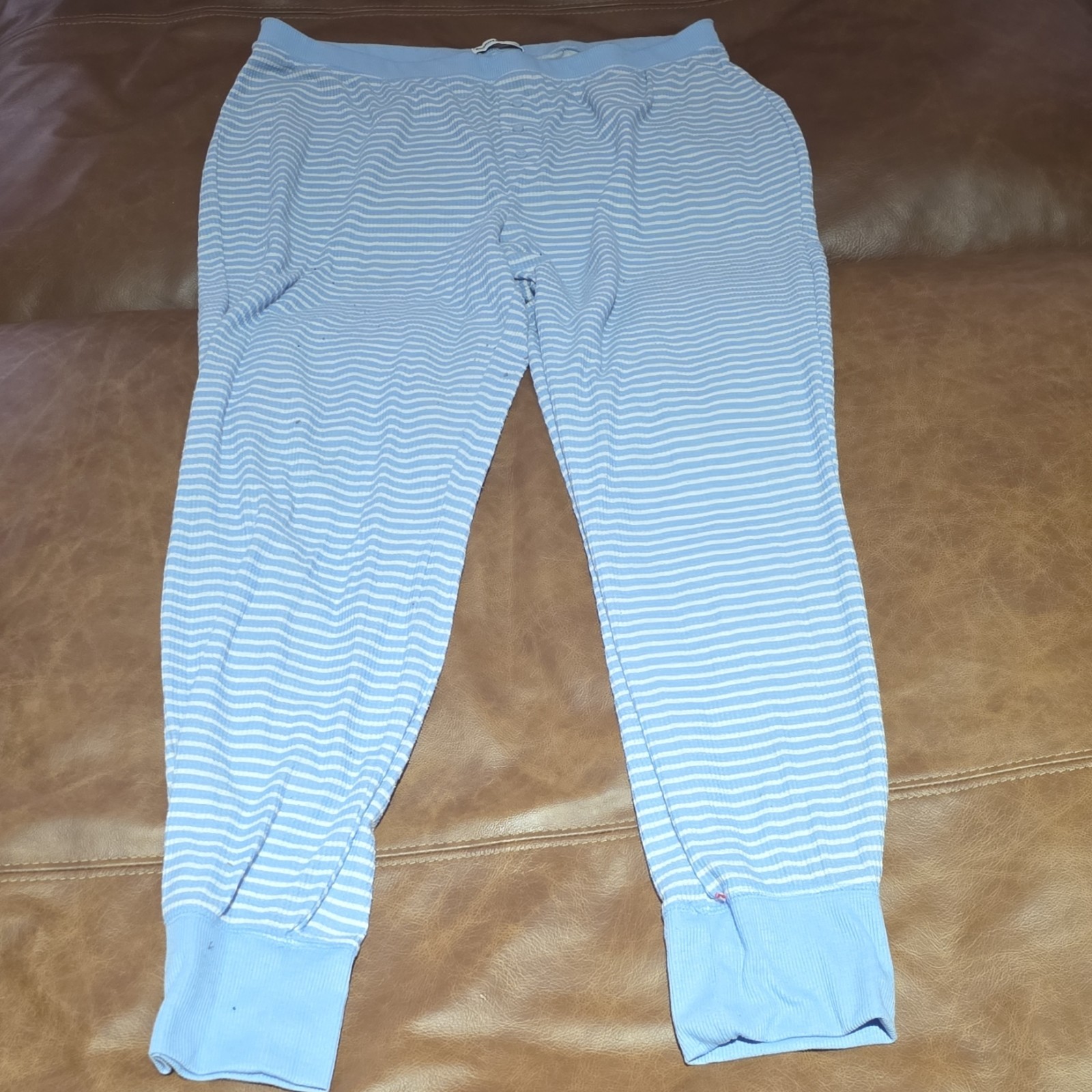 Sonoma Women’s Striped Knit Cotton Pajama Pants Drawstring Jogger XL Blue