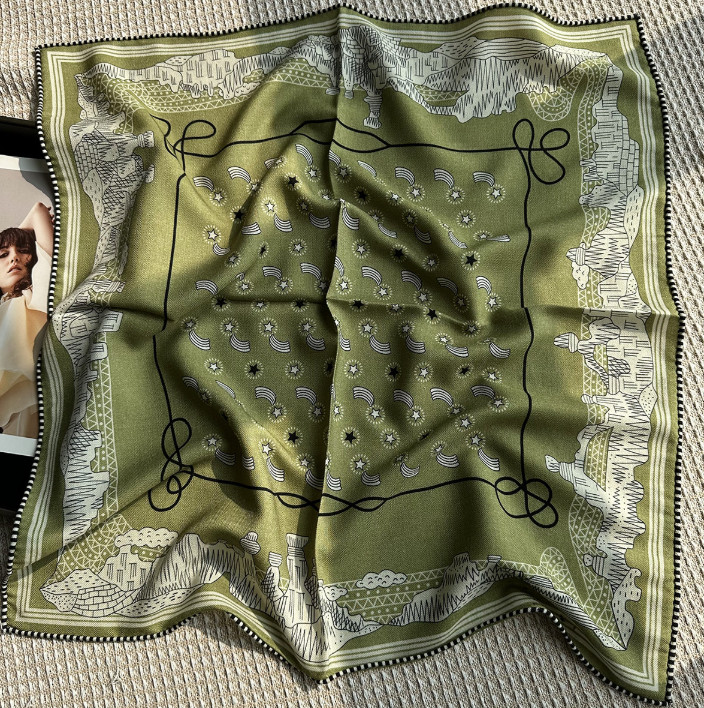 70% Cashmere 30% Silk Scarf Bandana 65X65cm Ne5erc25f Shawl cas2ew Print w3