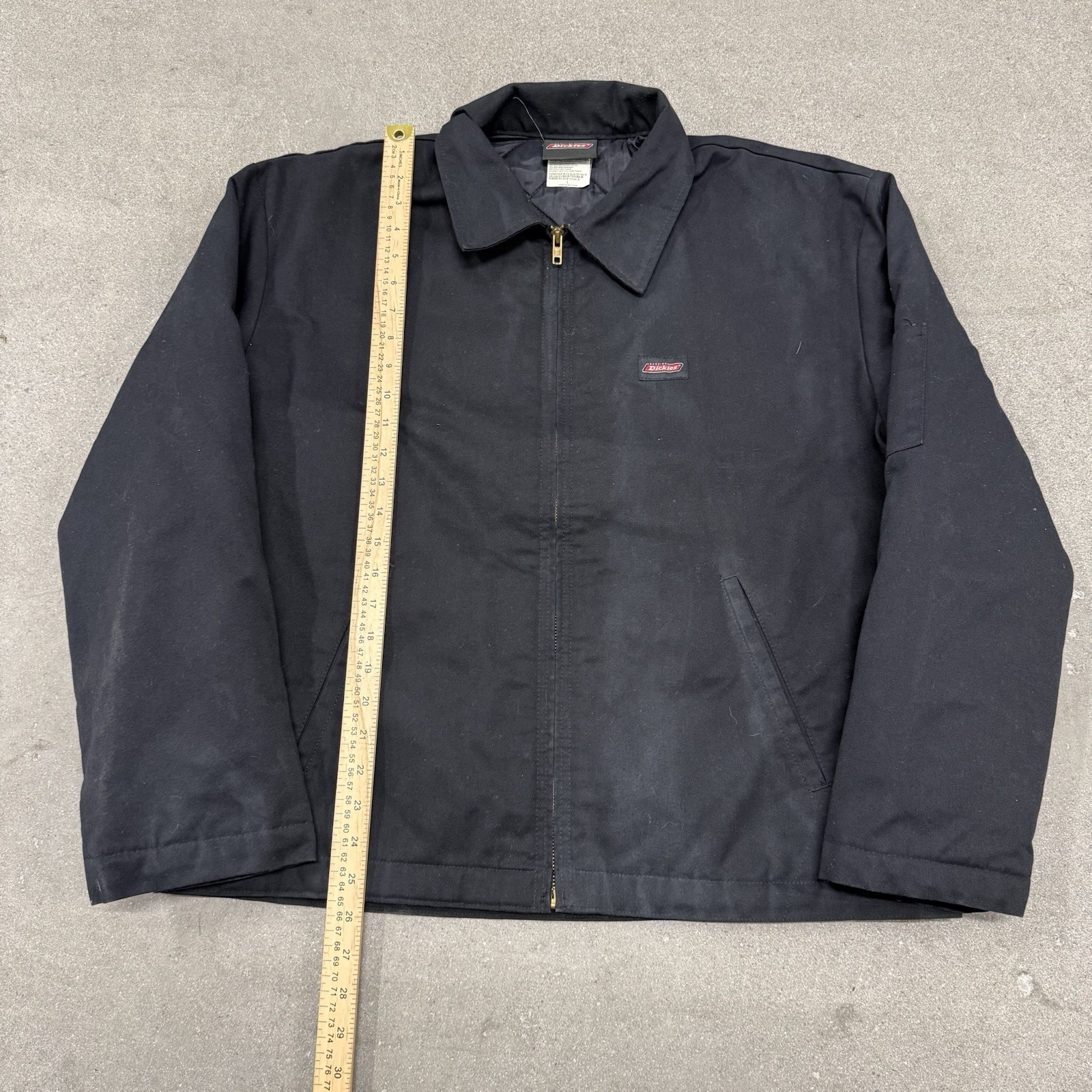 Dickies Eisenhower Jacket Large Faded Black Insulated Quilted Lined Detroit Coat