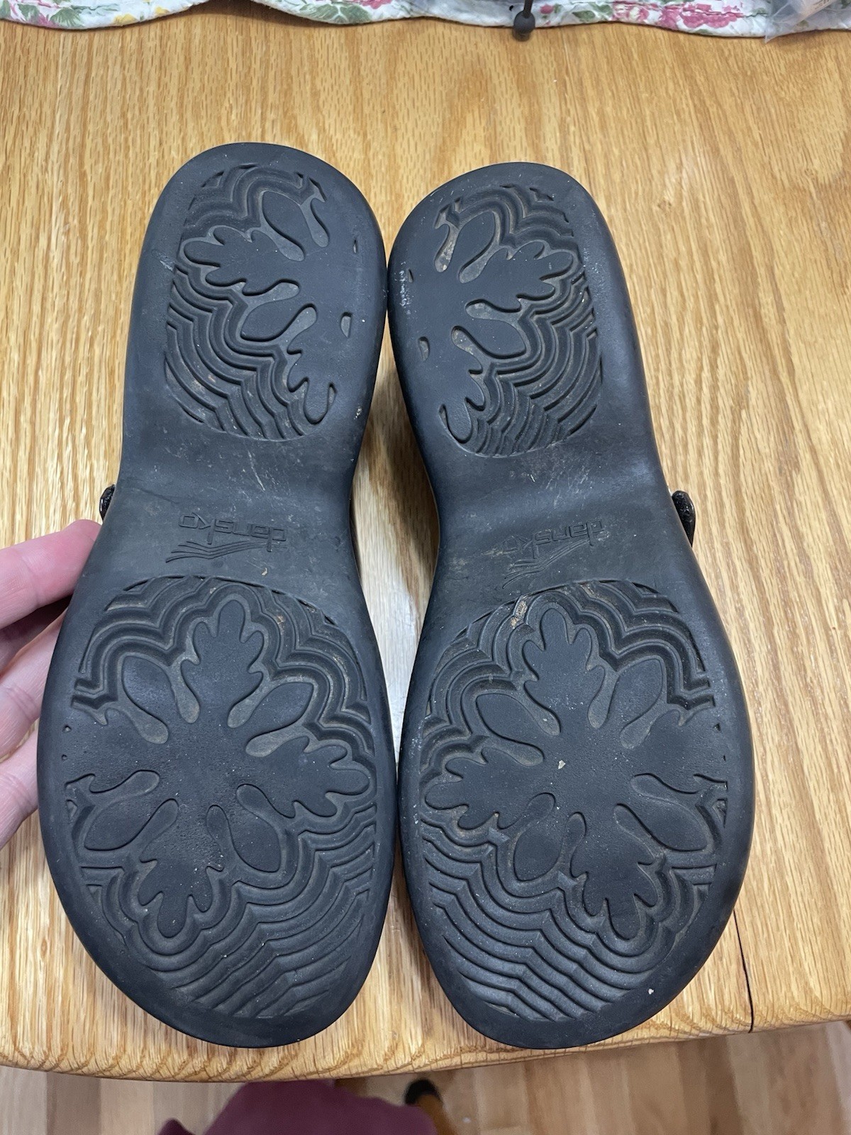 Dansko Becca Women’s Leather Mary Jane Clog Shoes, Size EU 38/Us 7.5-8, Black