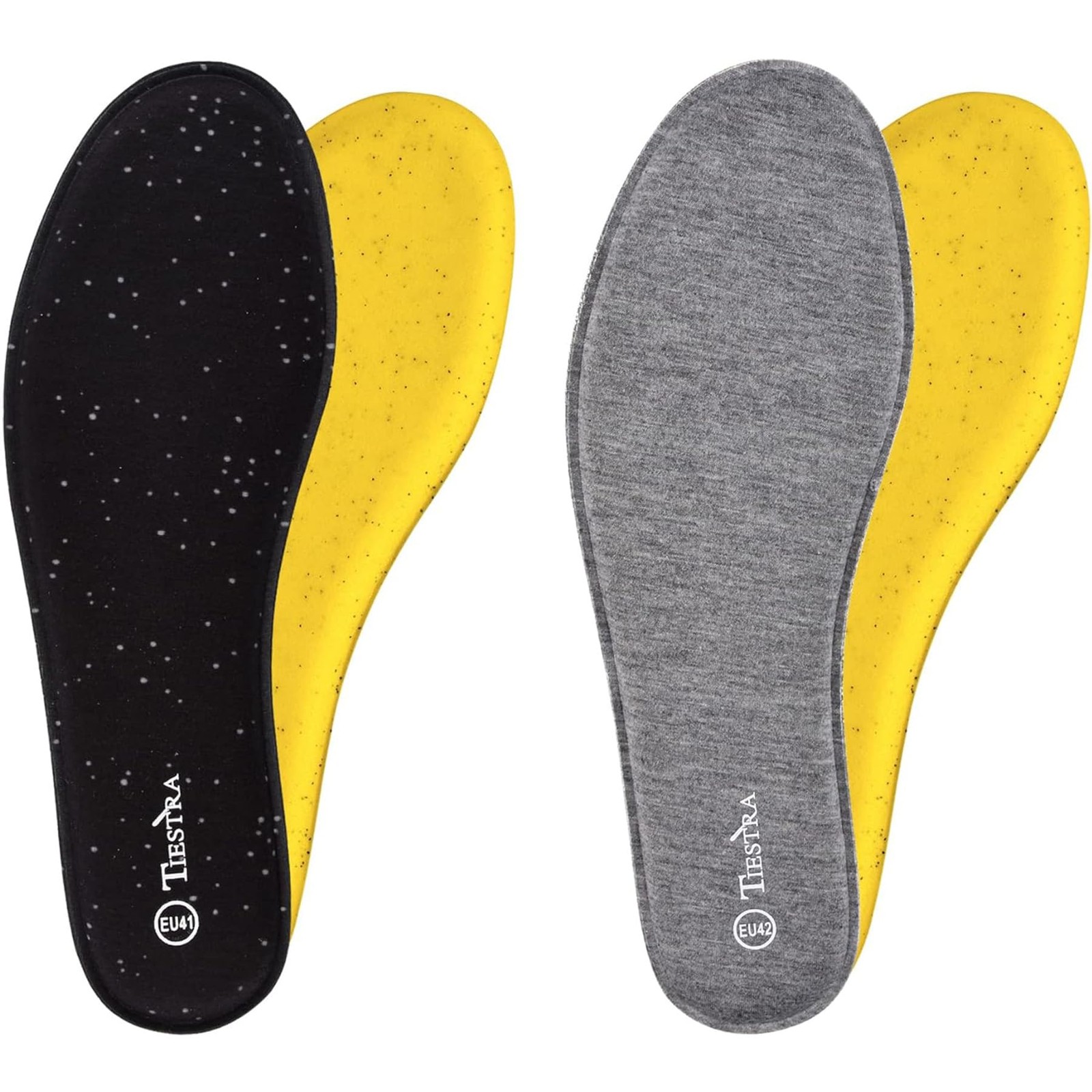 2 Pair Memory Foam Insoles for Work Boots & Running Shoes, Shock Absorbing