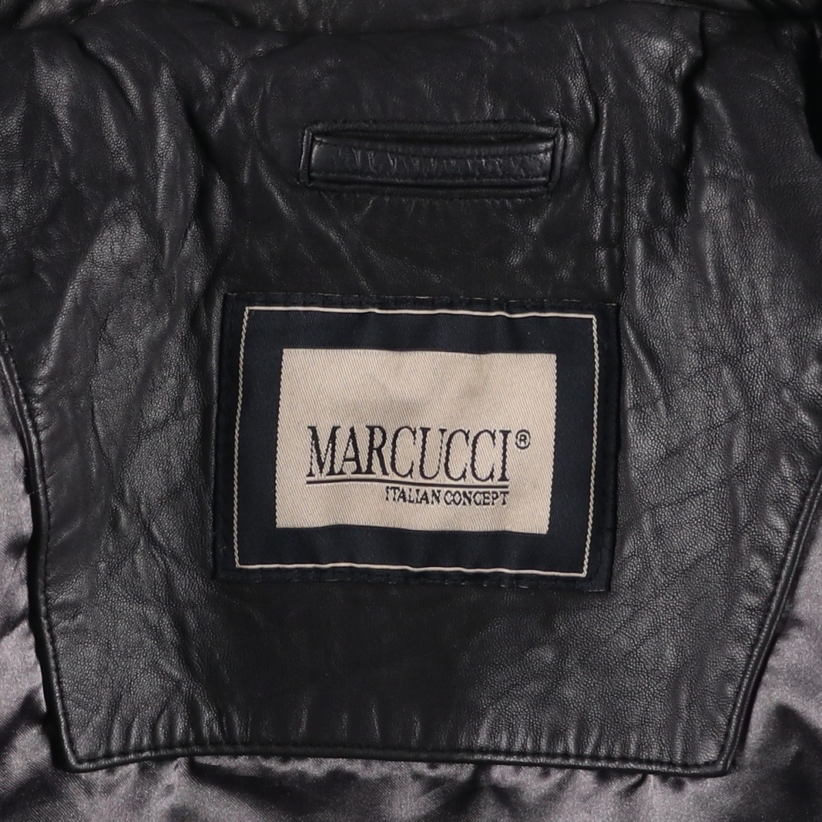 Used MARCUCCI swing top type leather blouson men’s size L equivalent