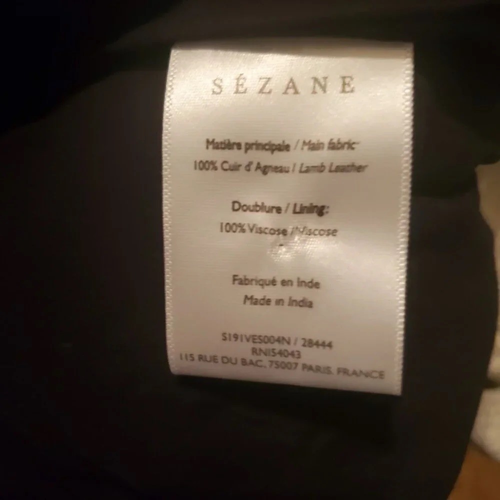 NWOT Sézane Zig Leather Biker Jacket in Black