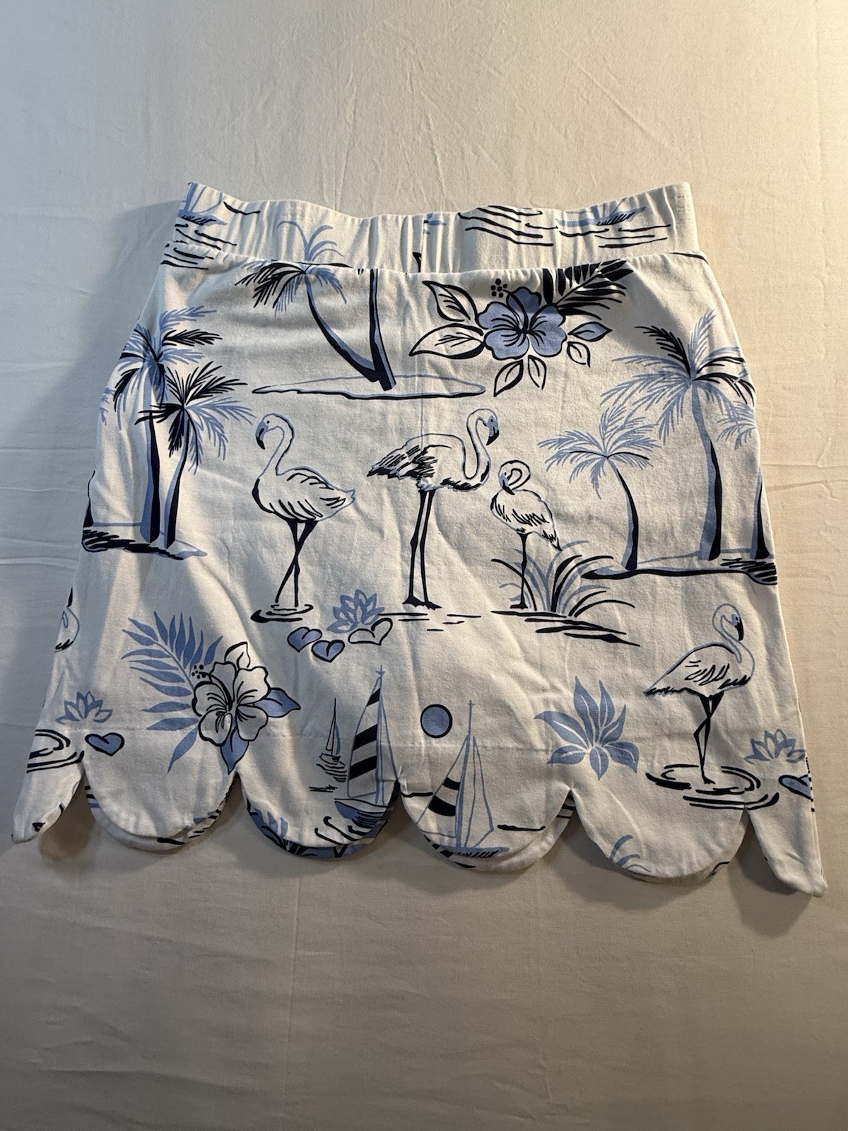 Ladies Ana Clare Blue & and White Cotton/Spandex Skort Size S
