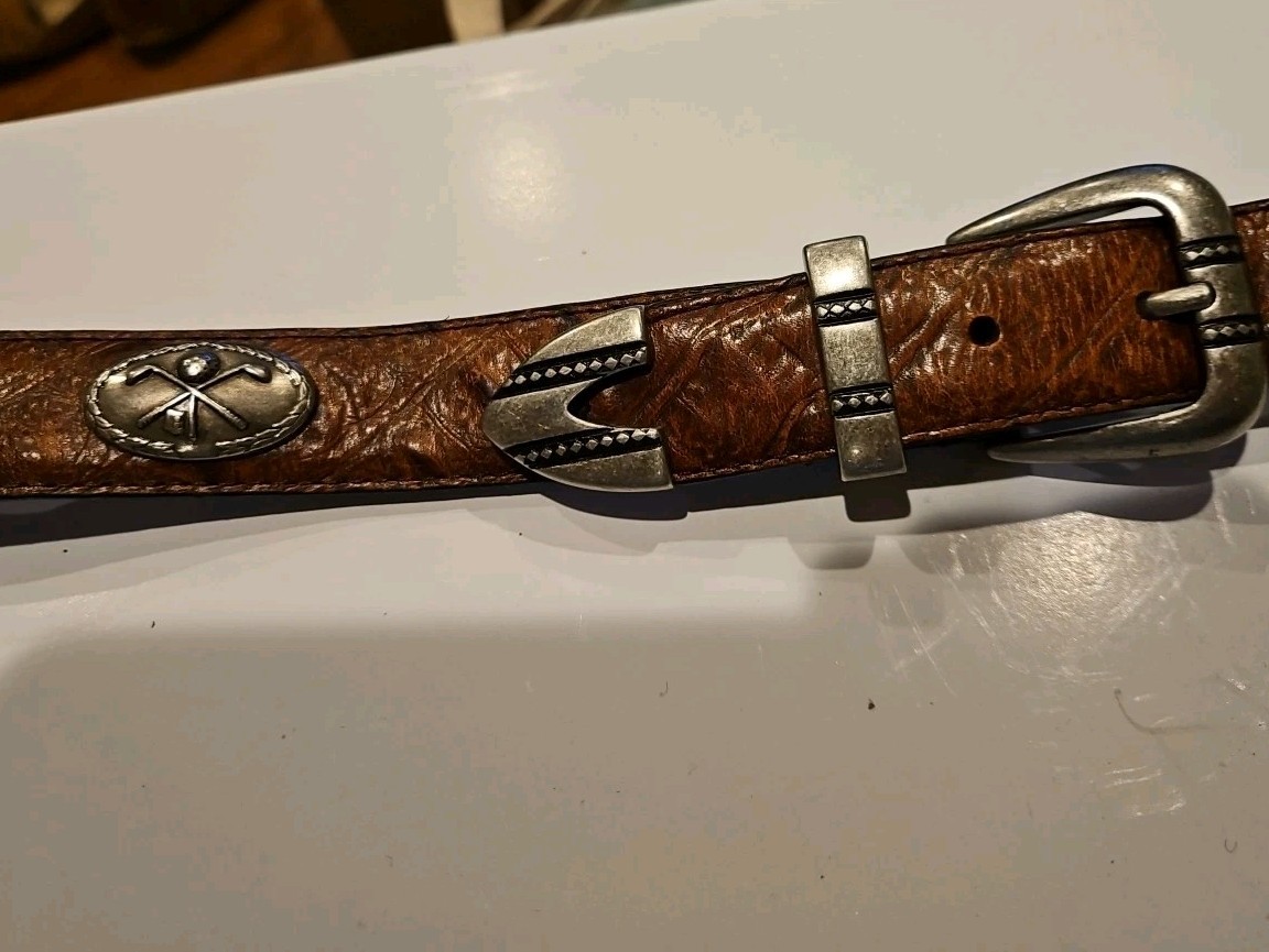 Golf Classic Brown Imported Italian Leather Golf Belt Size 33