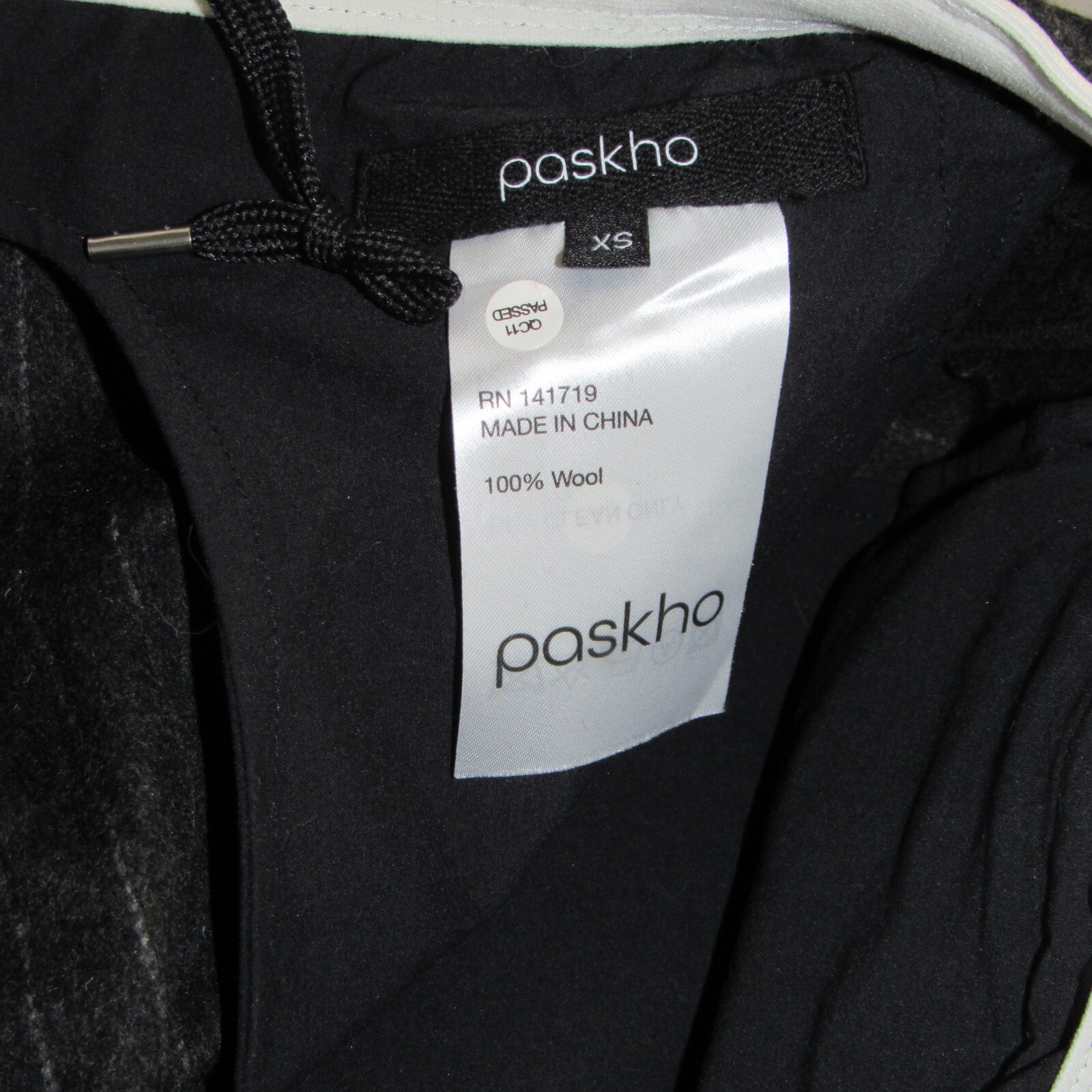 Paskho 100% Wool Gray Pinstripe High Rise Dapper Trouser Pants Mens Size XS