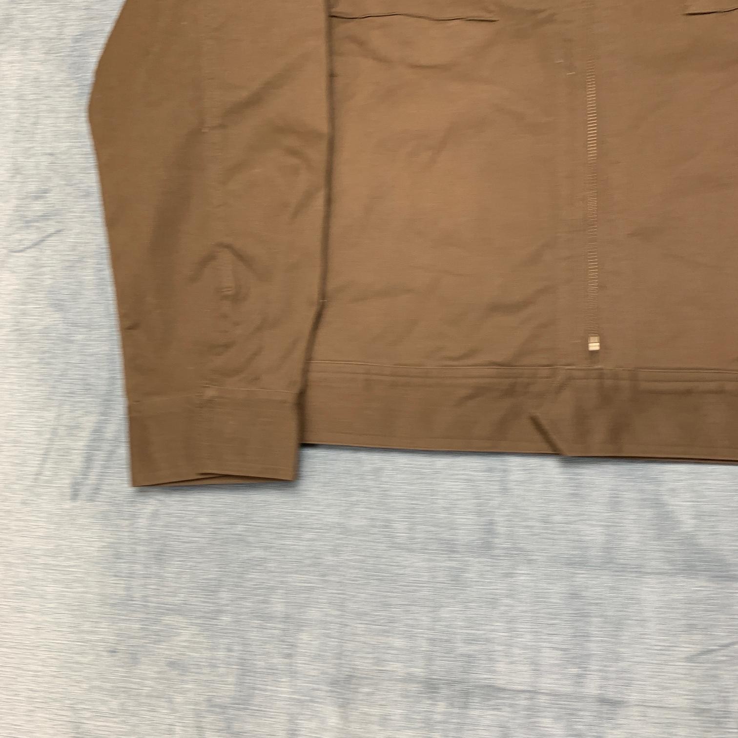 Tameno Workwear Blouson Jacket Men XL Brown Pockets Full Zip Mock Neck Outerwear