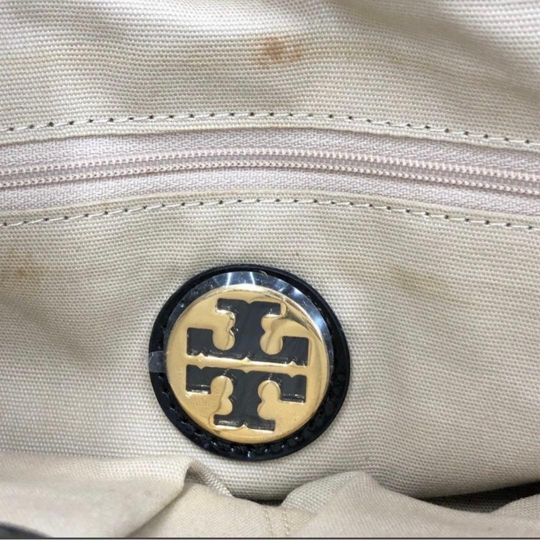 Tory Burch Nylon Leather Ella Logo Mini Black Tote Bag
