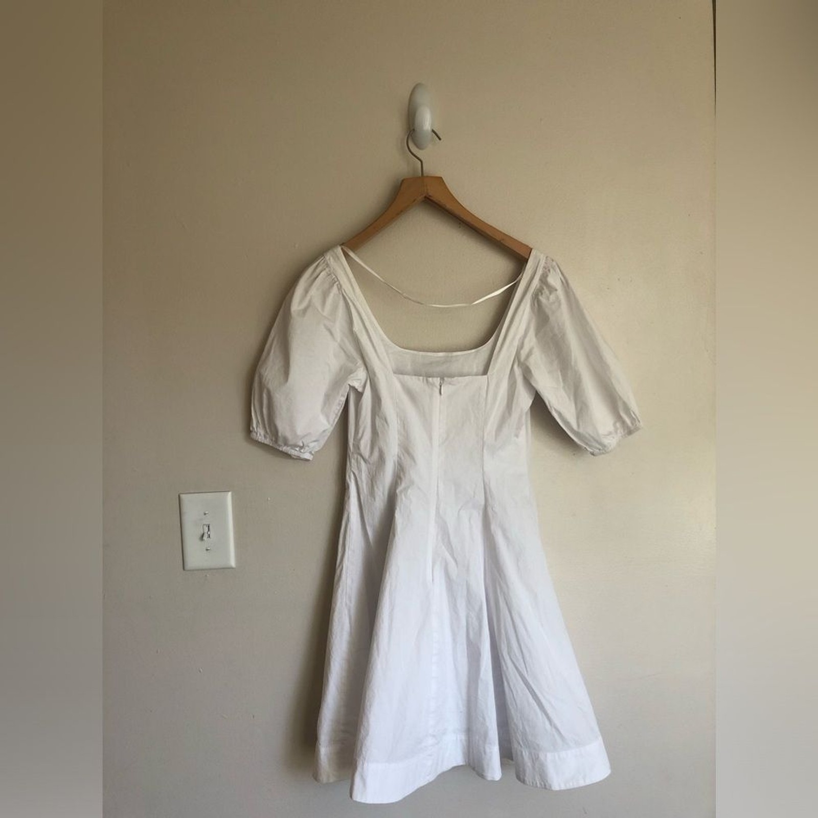 Staud Laelia Cotton Poplin Puff Sleeve Mini Dress size 4