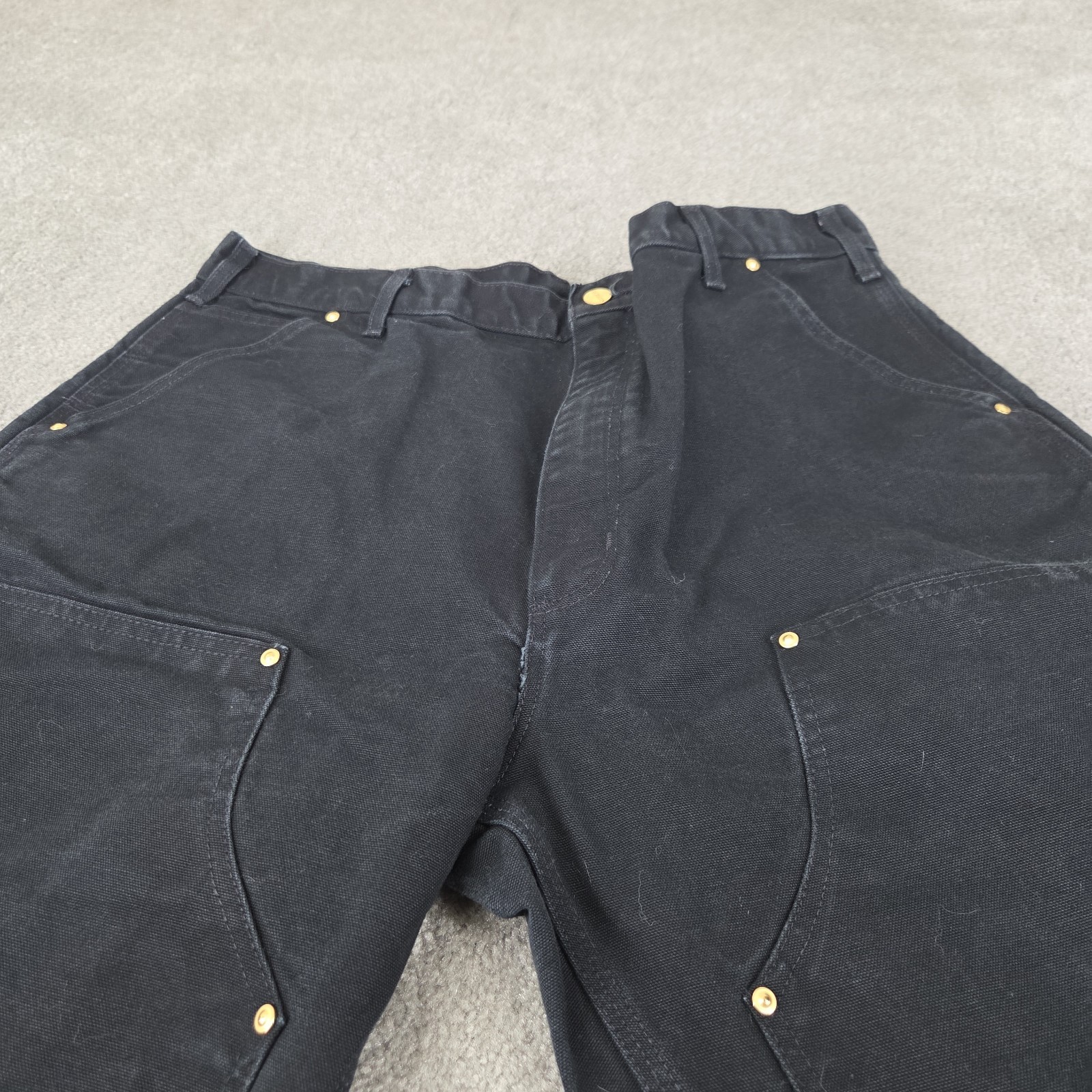 Carhartt Black Double Knee Work Pants Mens 38X34 Mens Original Fit Union Made