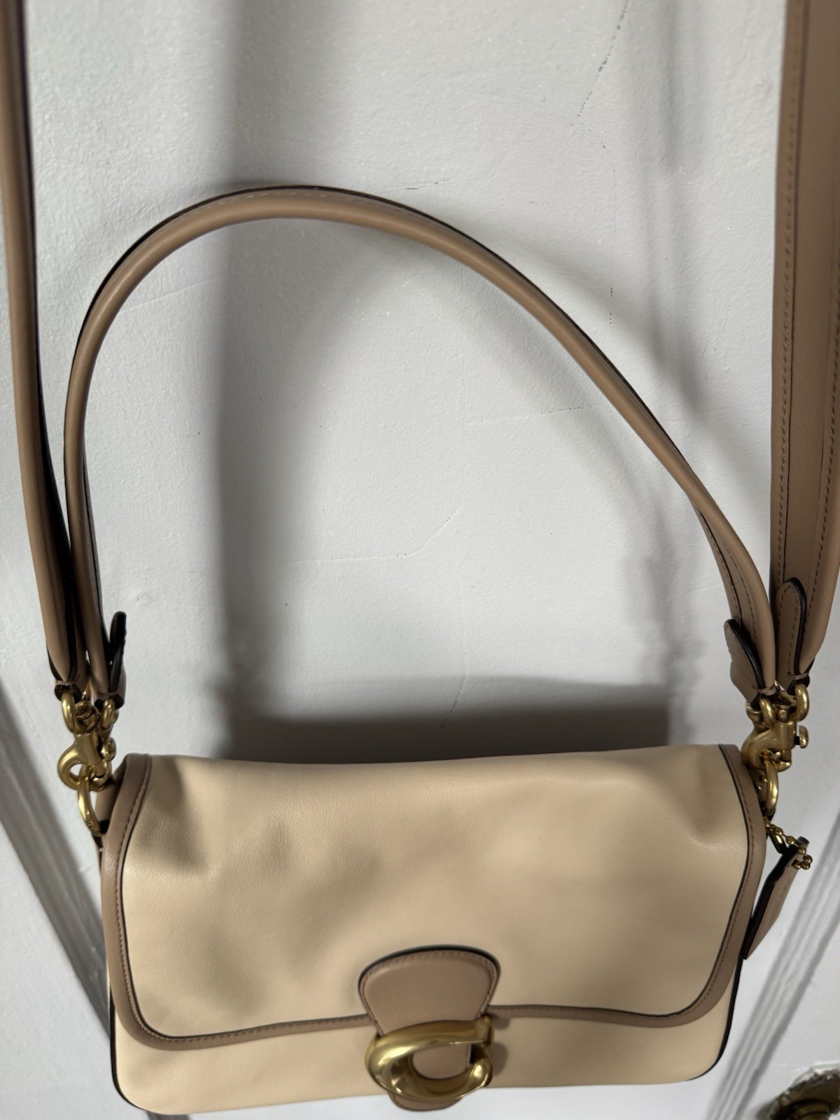 Coach Soft Tabby Color Block Beige Brown Gold Hardware NWOT