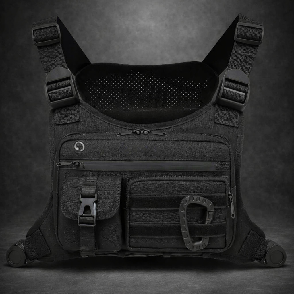 Sport Running Combat Chest Rig Bag Front Pouch Recon Kit Pack Protective Vest