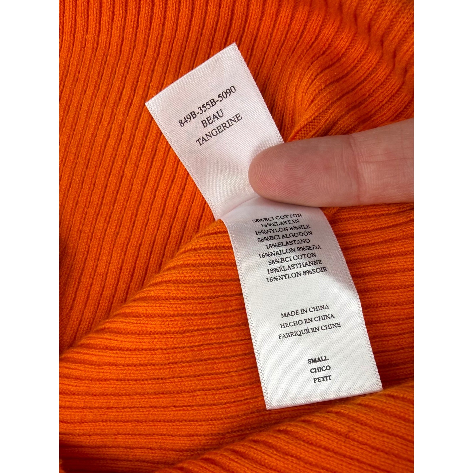 Rails Orange Ribbed Knit V-Neck Button Front Cardigan Sweater Small NWT