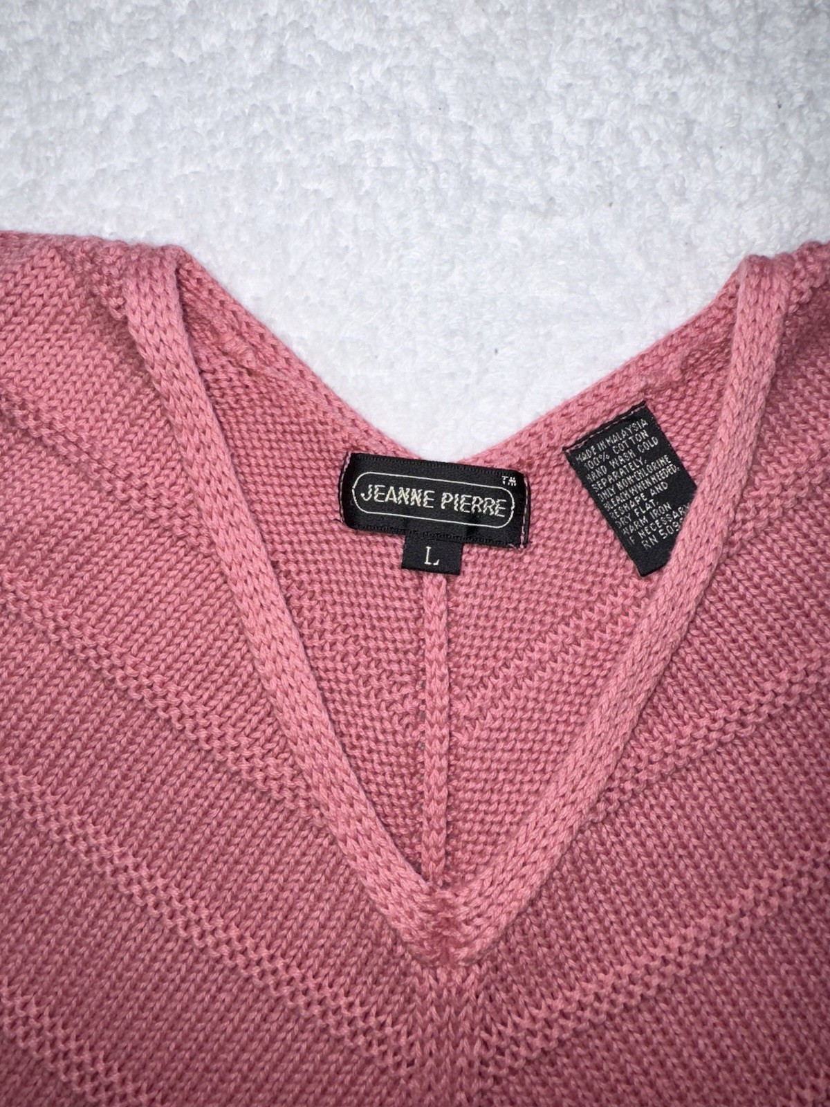 Jeanne Pierre LARGE Poncho Pullover Cotton Cape Cowgirl Textured Pink Fringe