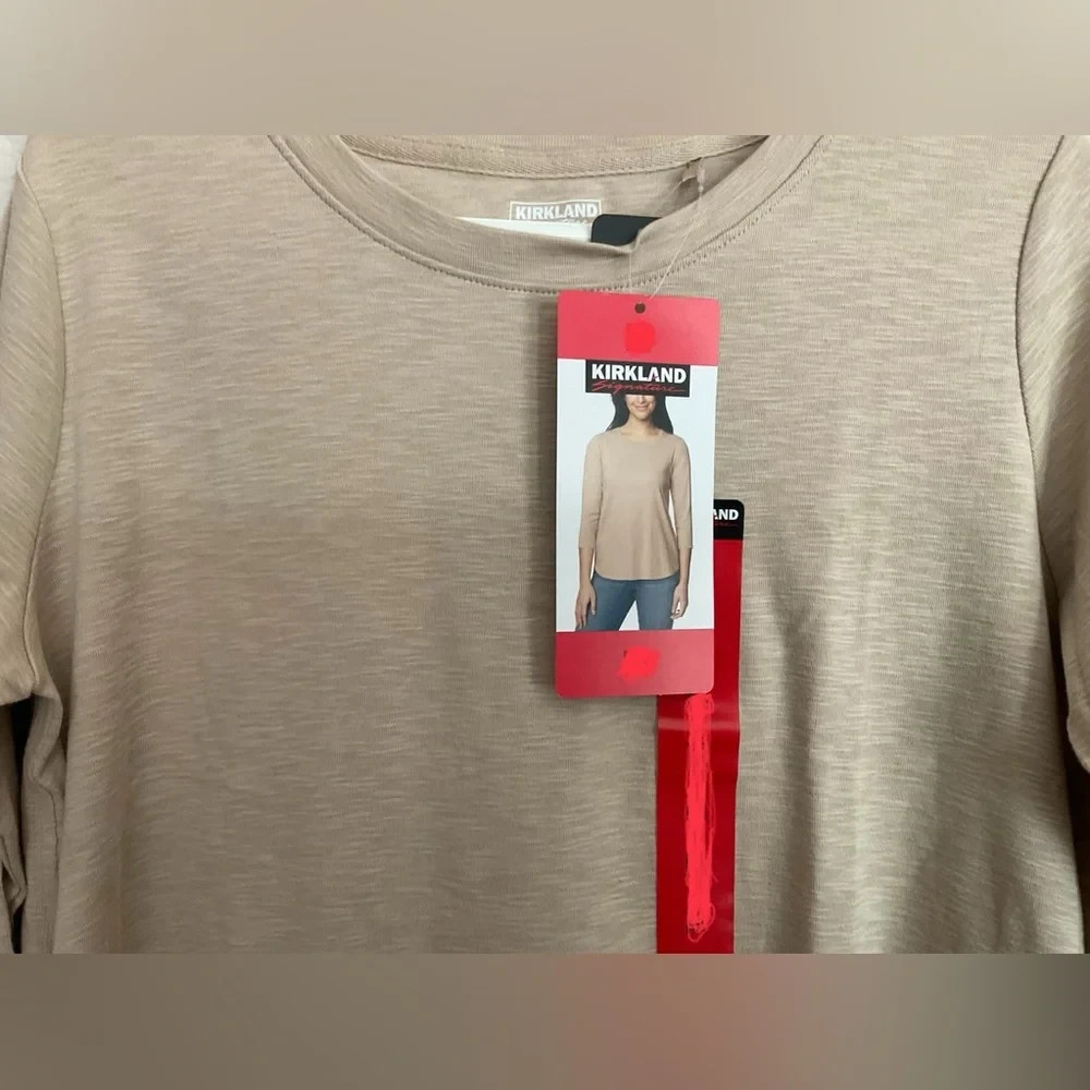 NWT Kirkland Signature Ladies 3/4 Sleeve Slub Tee 1711739