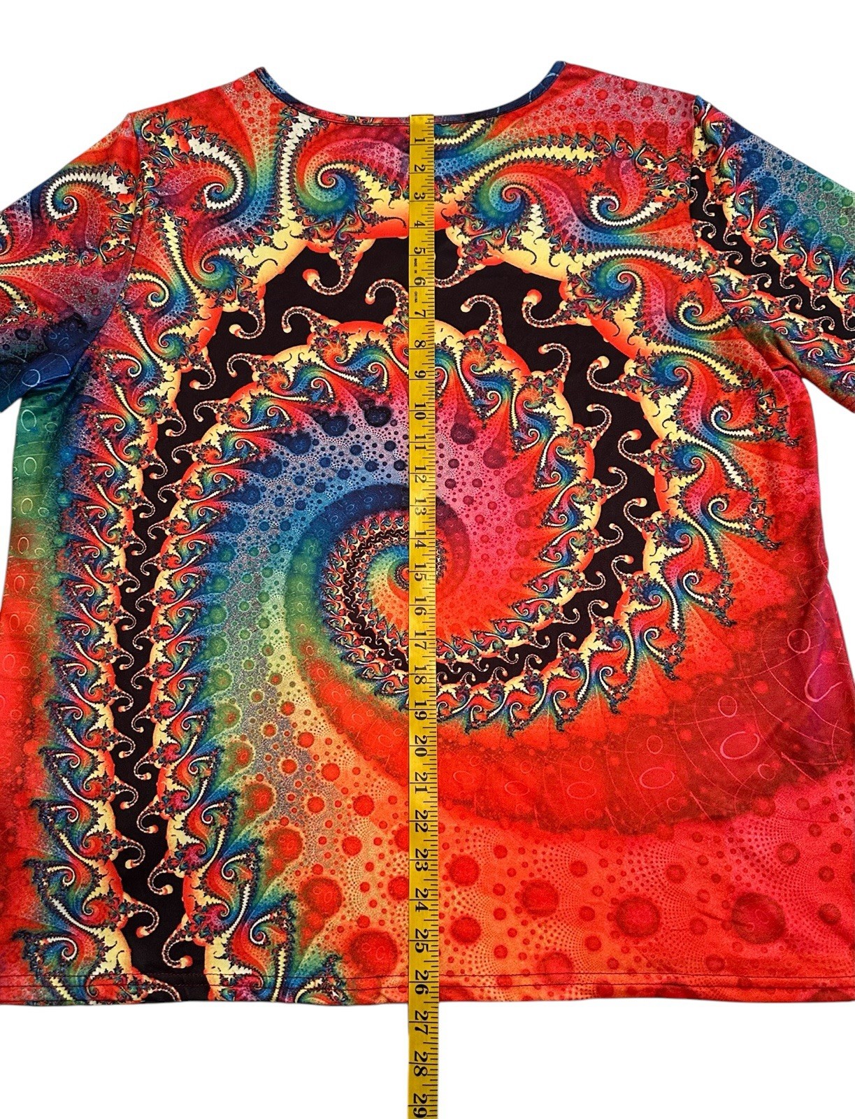 Hippie Eclectic Psychedelic Art Tunic Top Blouse Womens 2X Multicolor Festival