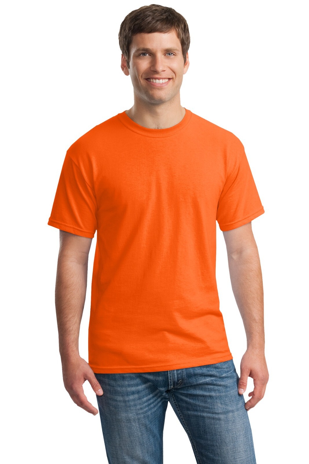GILDAN High Visibility Shirts Safety Orange Green 6 Pack Mix 5.3 Oz Hi Vis Tee