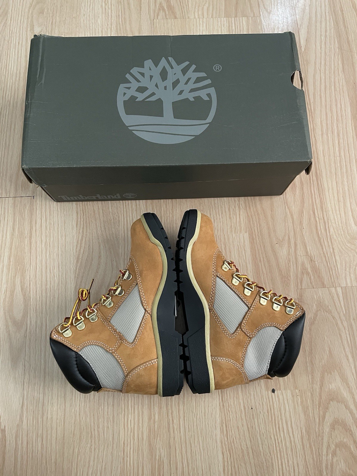 TIMBERLAND TBO44793 Wheat Nubuck 6in Field Boots Size 2.5 NEW NIB