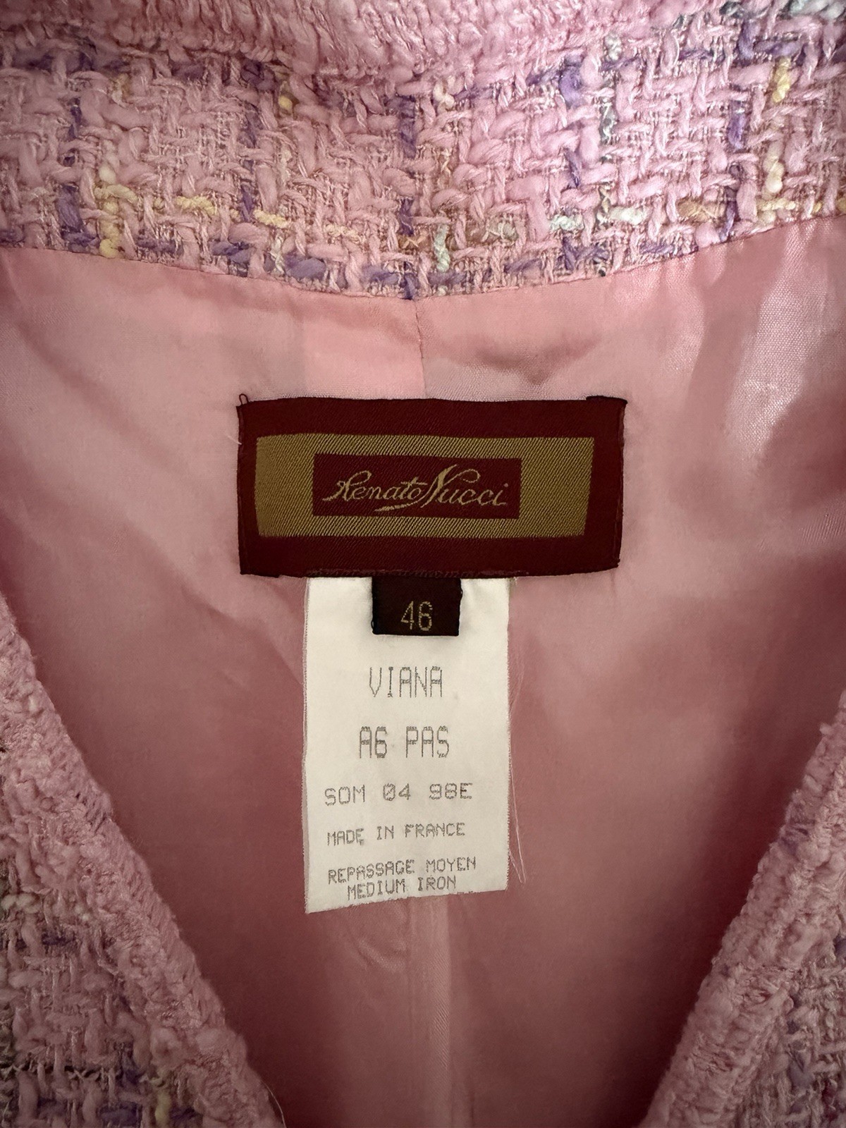 Renato Nucci Viana Pink Button Jacket Lined Short 3/4 Sleeve Women’s 46