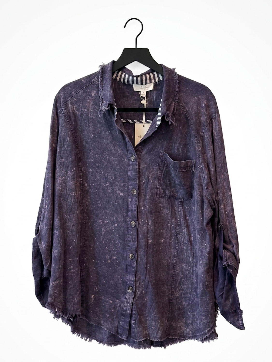 Umgee Dark Blue Flutter-Sleeve Tunic – Relaxed Bohemian Style