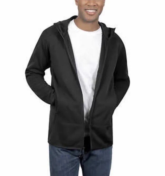 Kirkland Signature Men’s Hooded Fleece Jacket Black or Blue