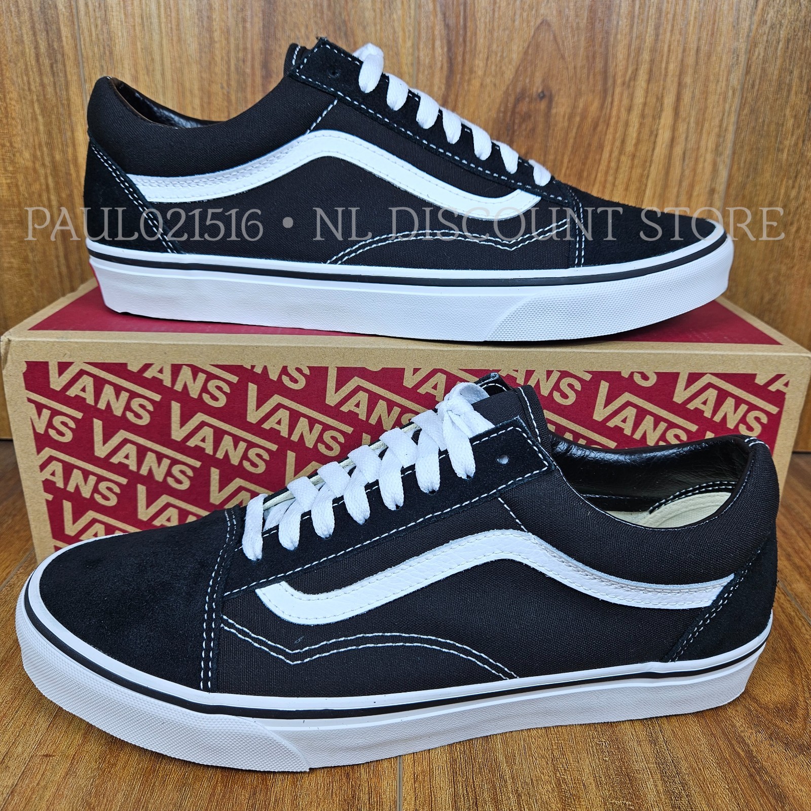 VANS Unisex Men’s Women’s Old Skool Shoes ~ White/Black ~ Various Sizes